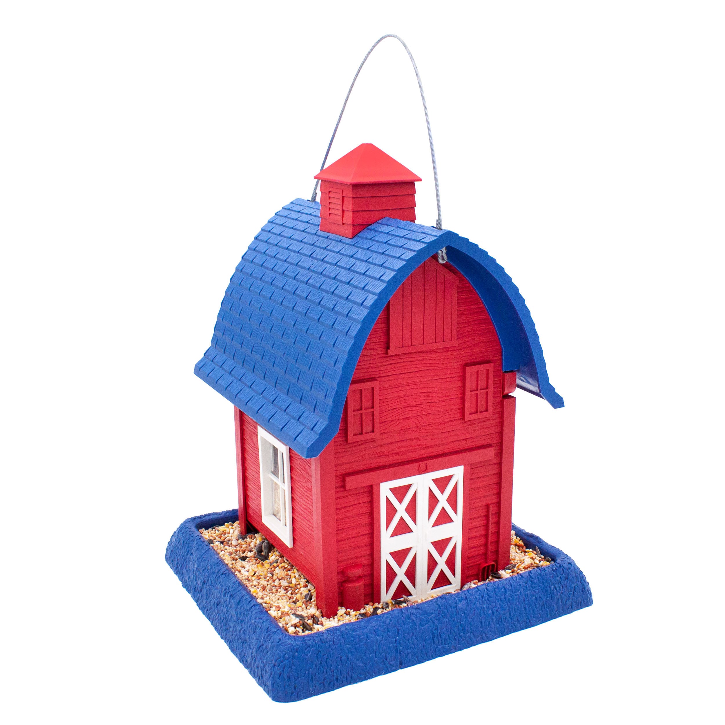 North States 9054 Plastic Hanging/Post-mount Squirrel-Resistant Hopper Bird feeder - 5-lbs