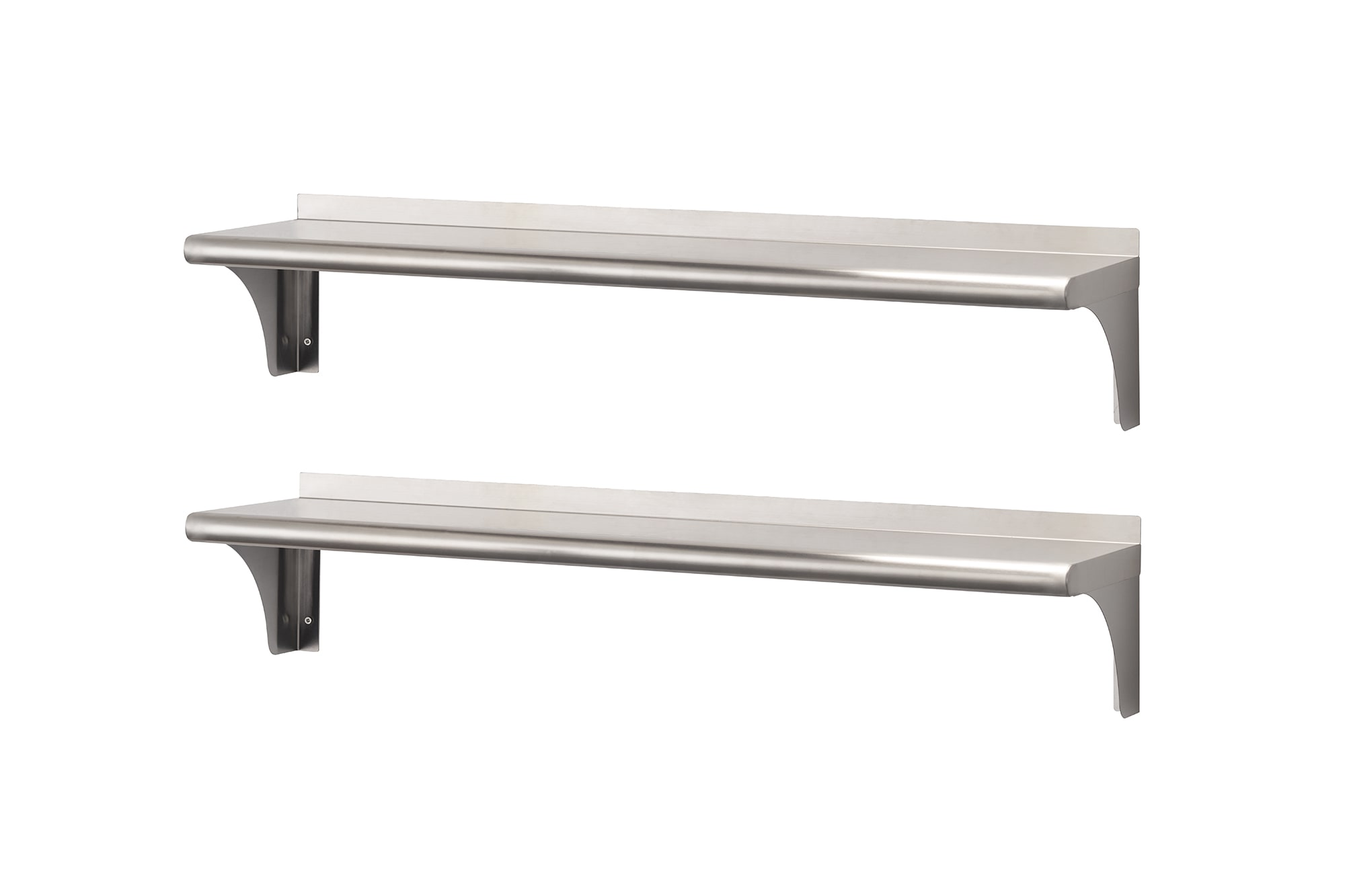 TRINITY Stainless Steel Stainless Steel Bracket Shelf 24-in L x 12-in D (2  Decorative Shelves) in the Wall Mounted Shelving department at