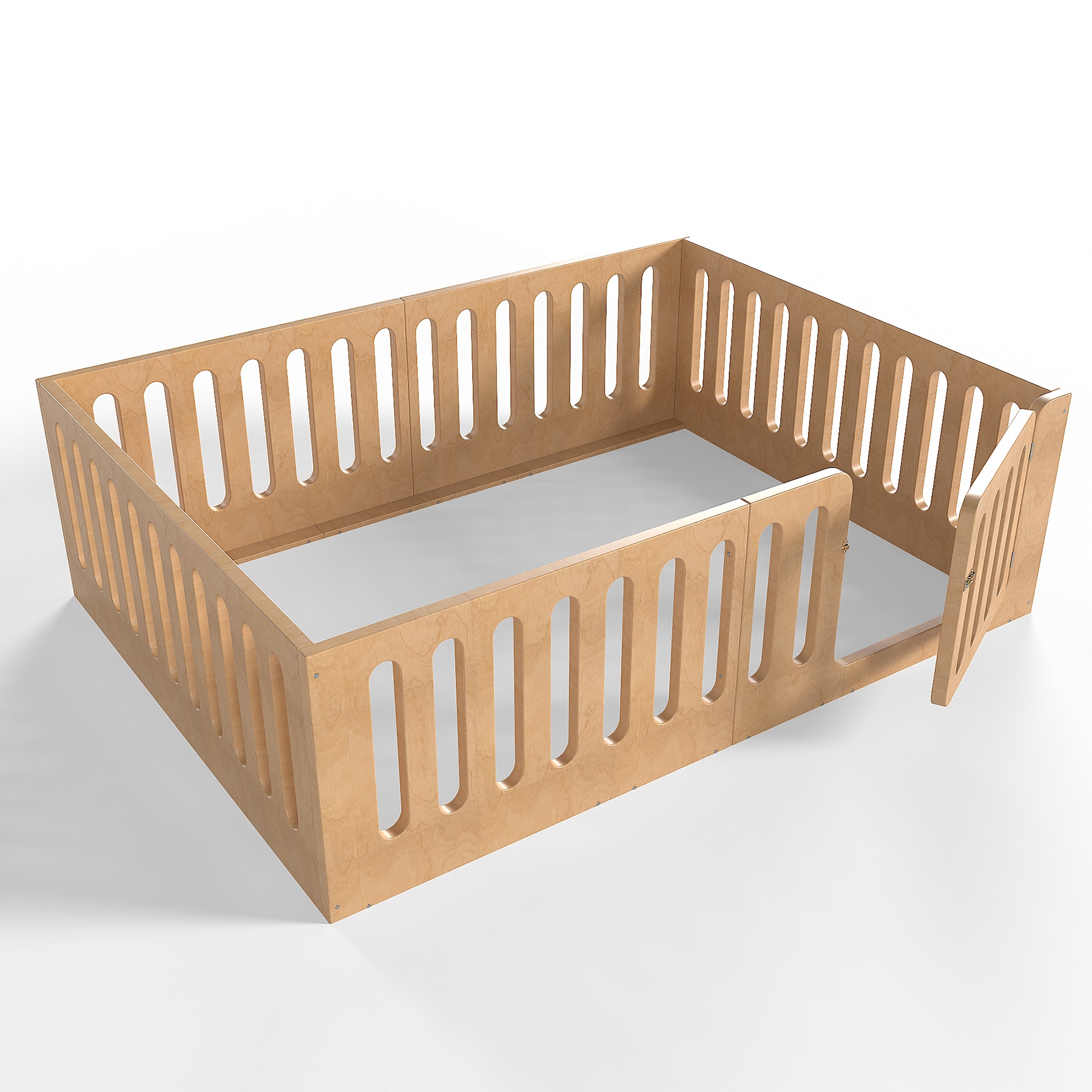 SINOFURN - Queen Natural Bed Frame with Headboard