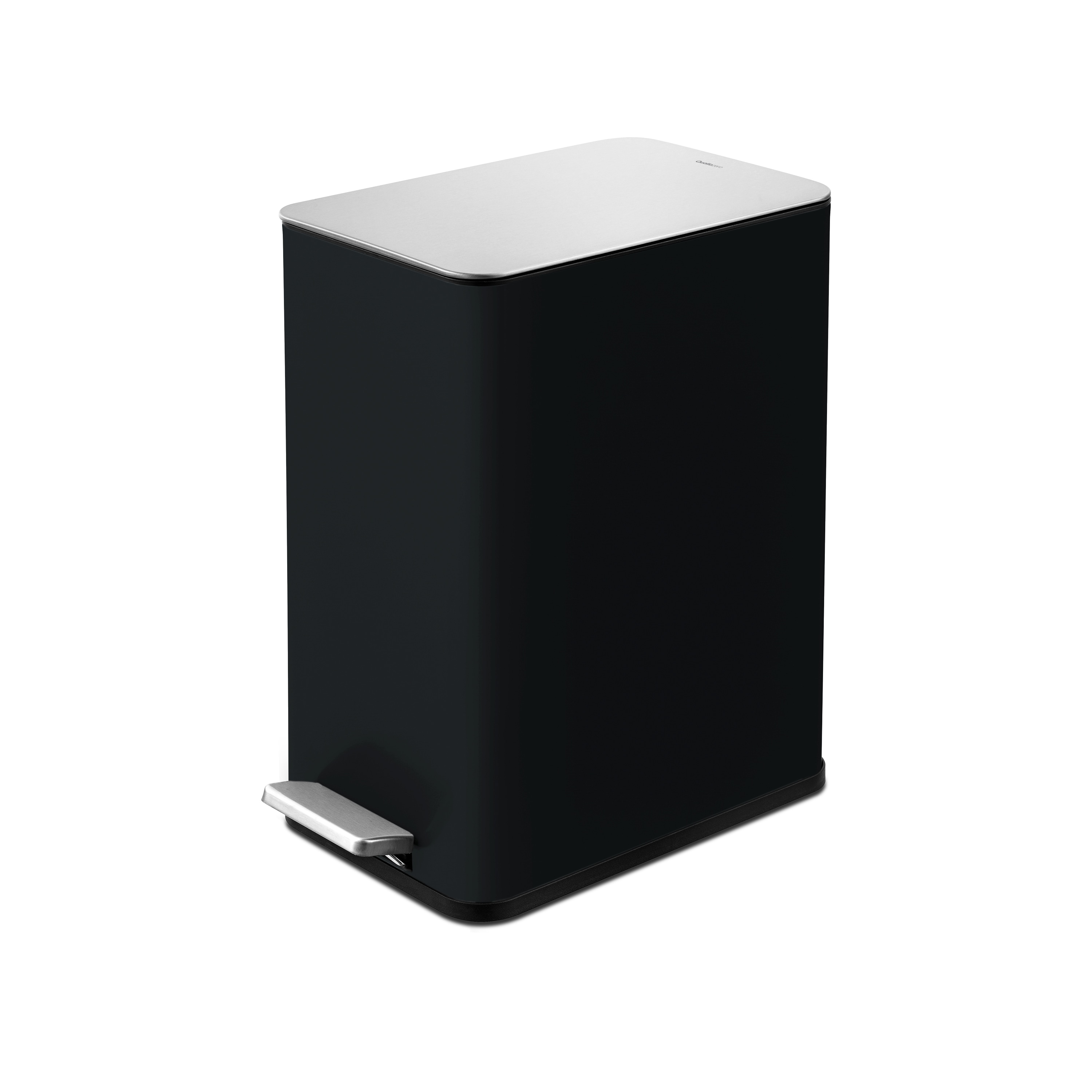 Qualiazero AMZ10021 2.6 Gallon Black Steel Indoor Kitchen Step Trash Can
