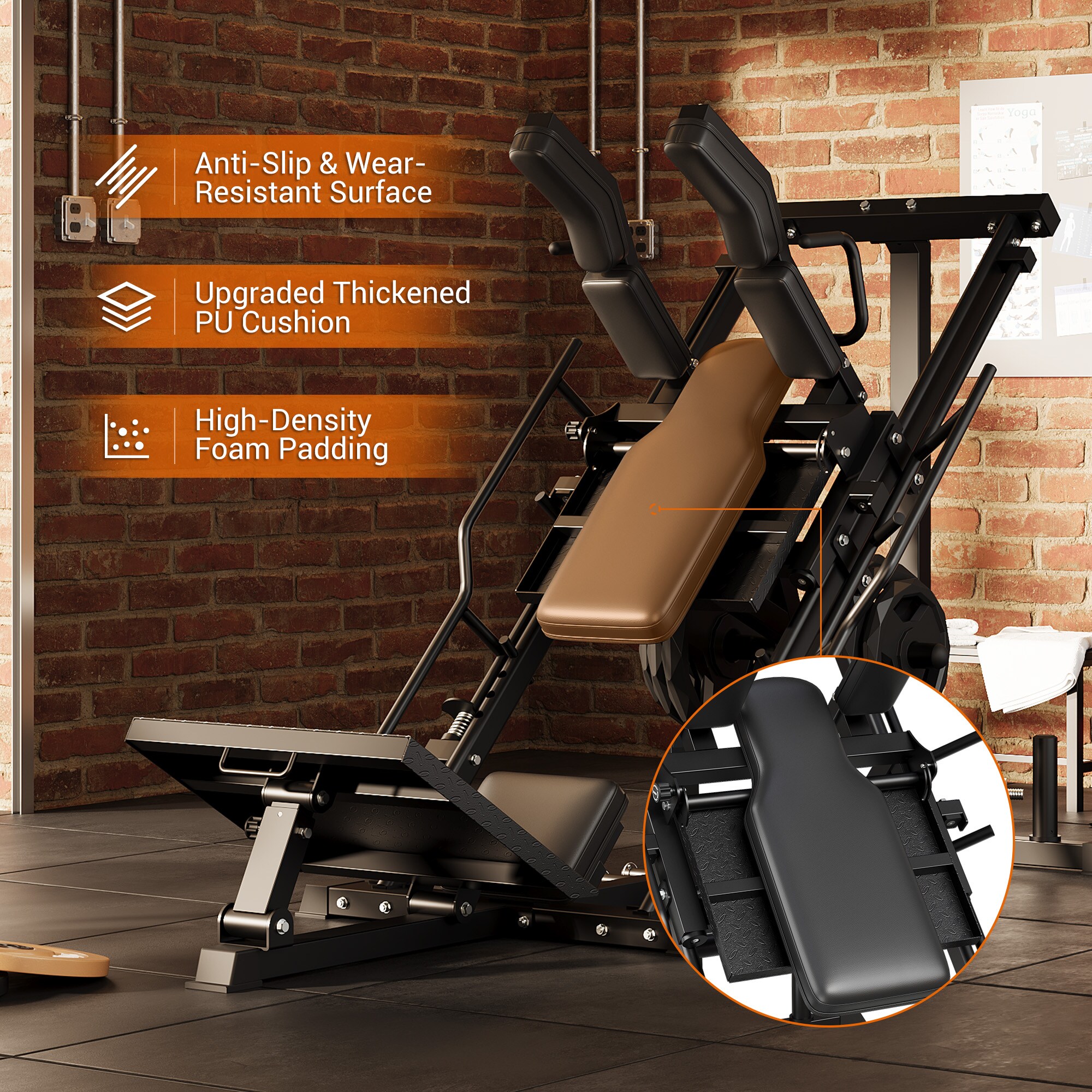 IdealHouse 2-in-1 Leg Press and Hack Squat Machine for Home Gym - Heavy ...