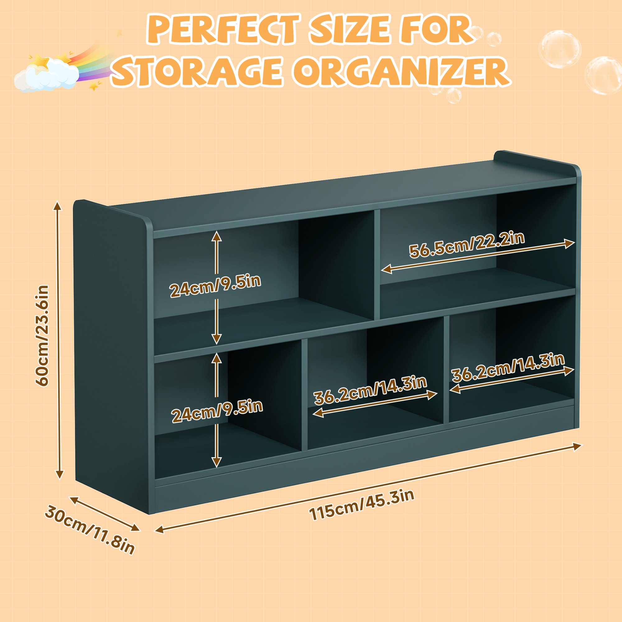 LOVMOR SF-Y-CWG-G-2PC Kids-Bookcases - View #6