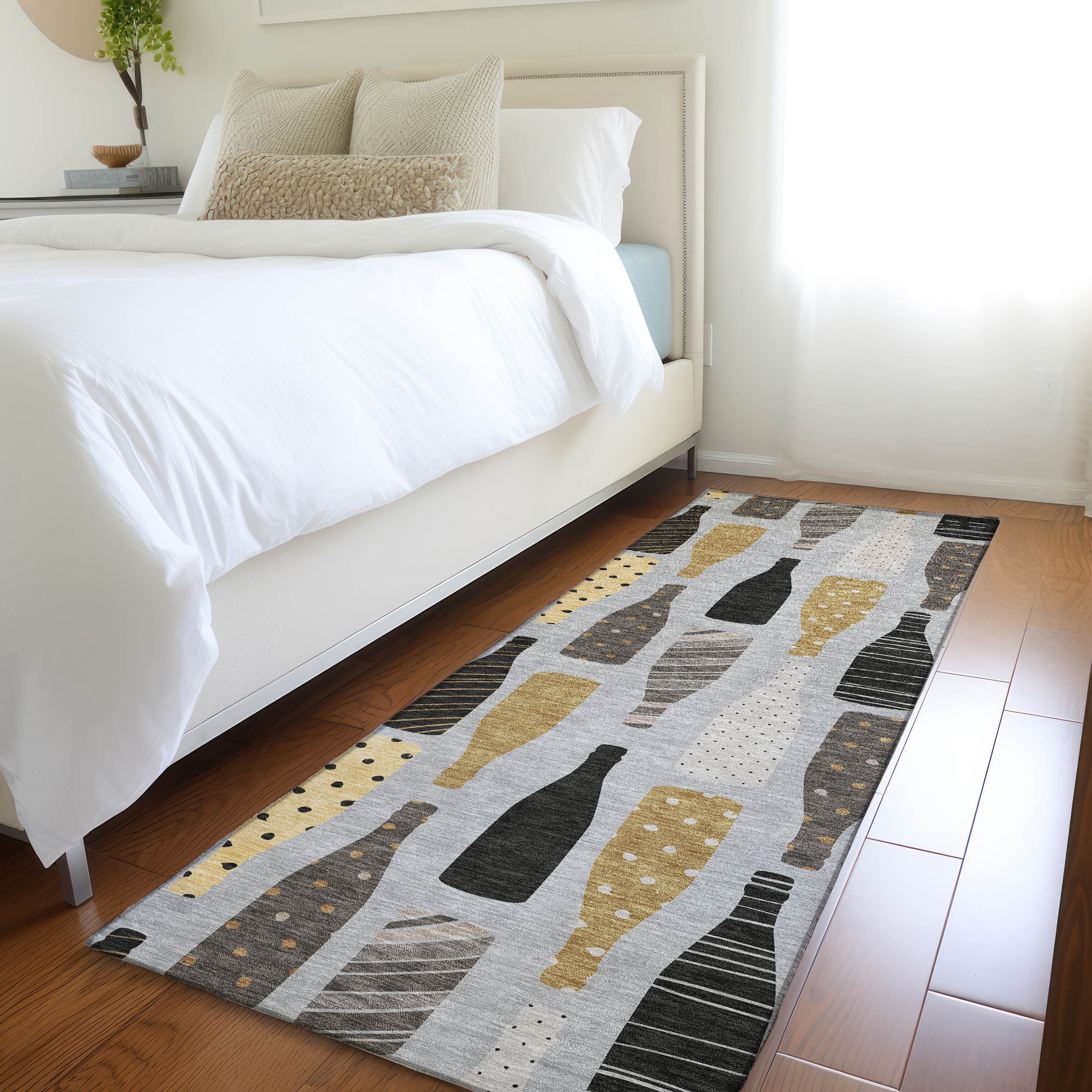 Addison Rugs AMF167GY2X8 Mayfield AMF167GY 2 x 7 (ft) Loomed Polyester Gray Rectangular Indoor Geometric Machine washable Area rug