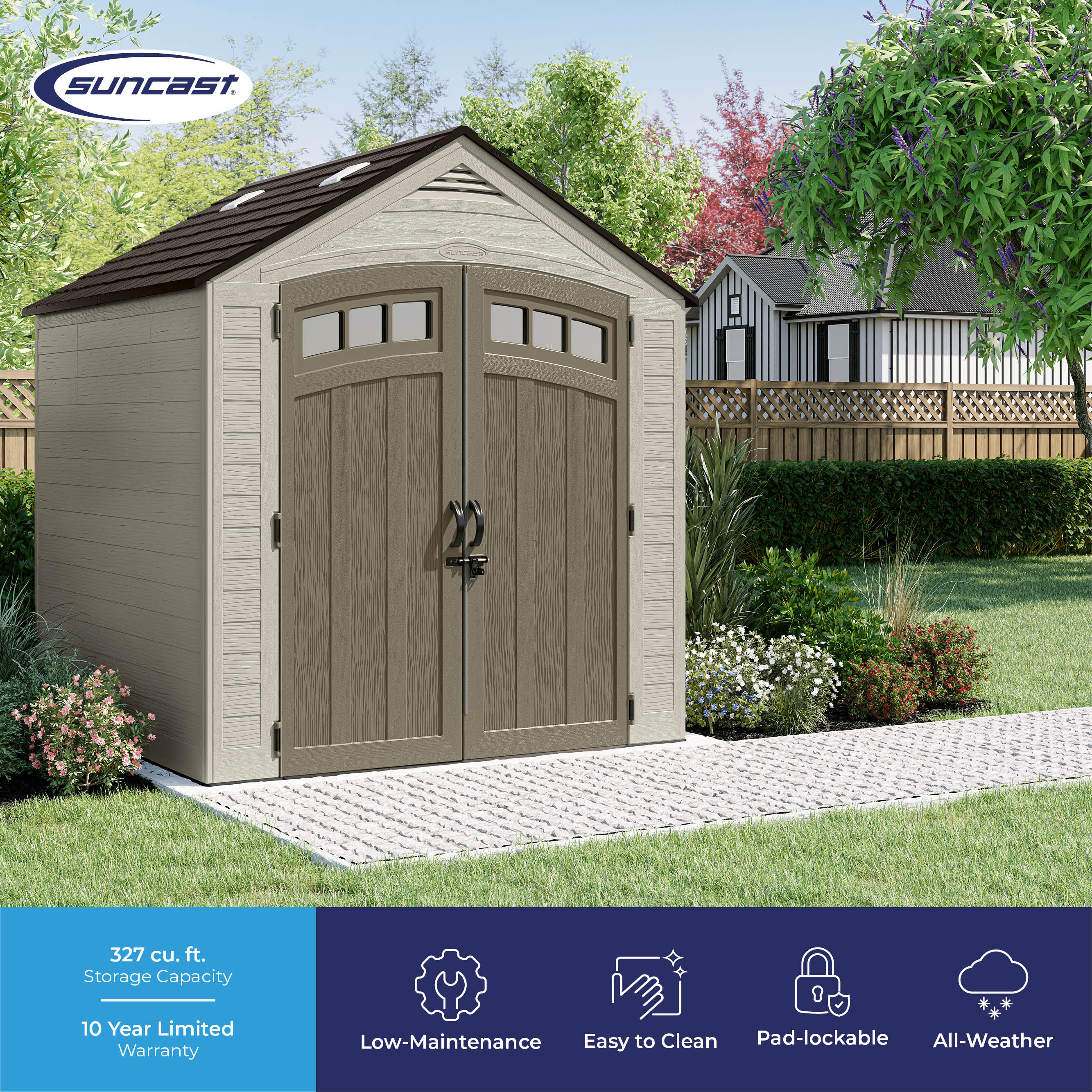 Suncast BMS7702D Vinyl-Resin-Storage-Buildings - View #6