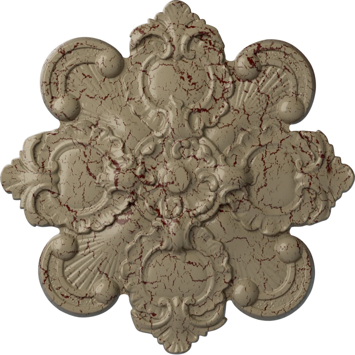 Ekena Millwork CM18KAGDC Katheryn 18.125-in W x 18.125-in L Painted Gobi Desert Crackle Polyurethane Whole Ceiling Medallion