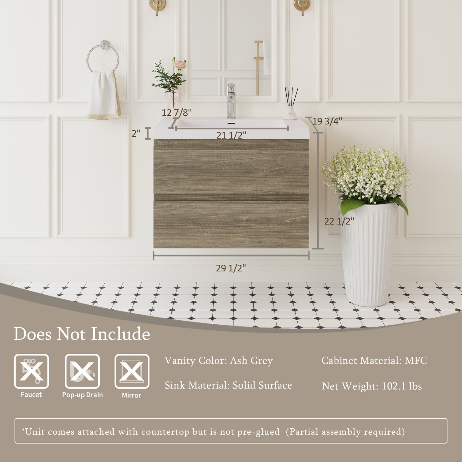 SunJet N51732A0T87F Bath-Vanity-Combo - View #3