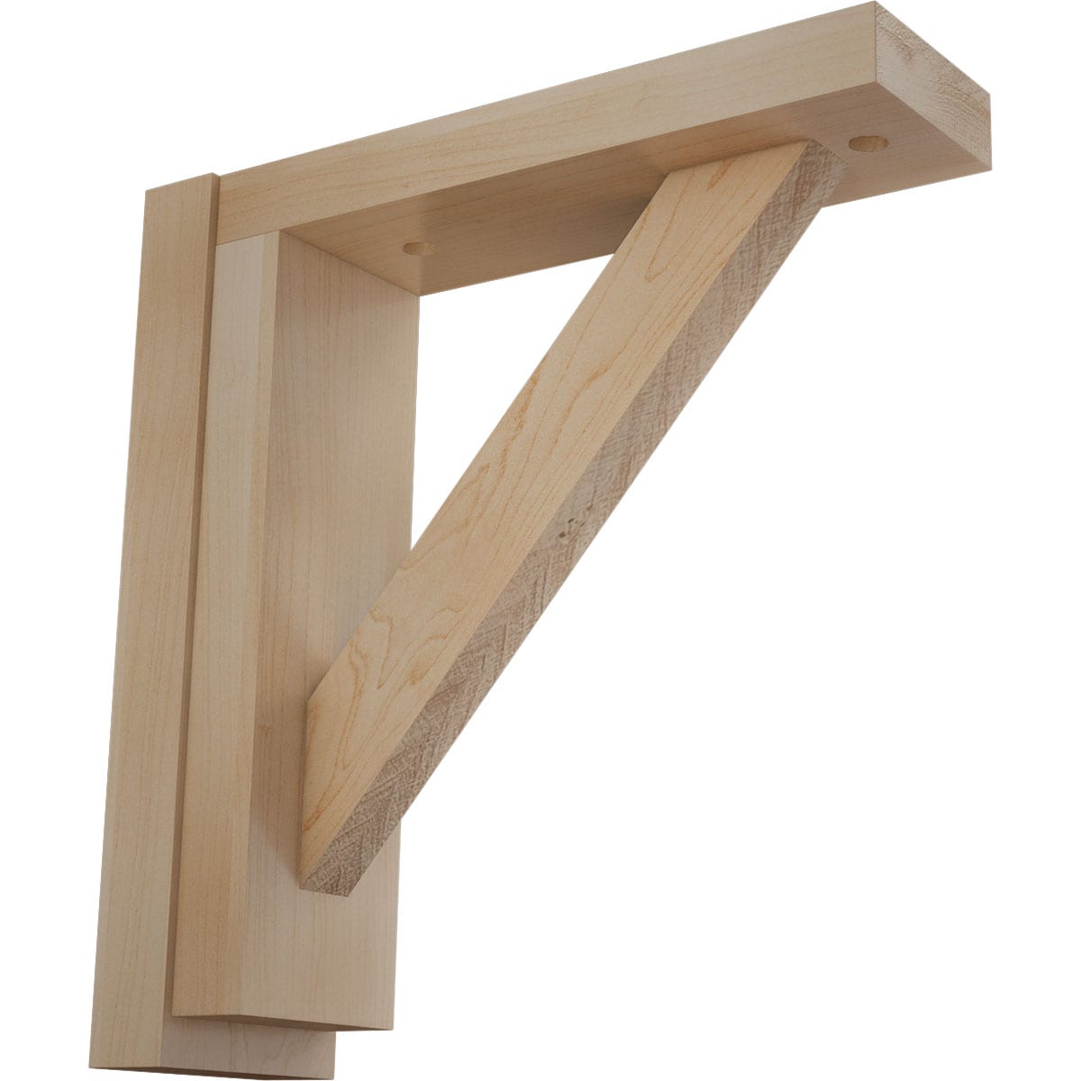 Ekena Millwork BKT02X08X08TRMA Traditional 2-1/2-in x 8-3/4-in x 8-1/4-in Maple Brown Wood Standard bracket