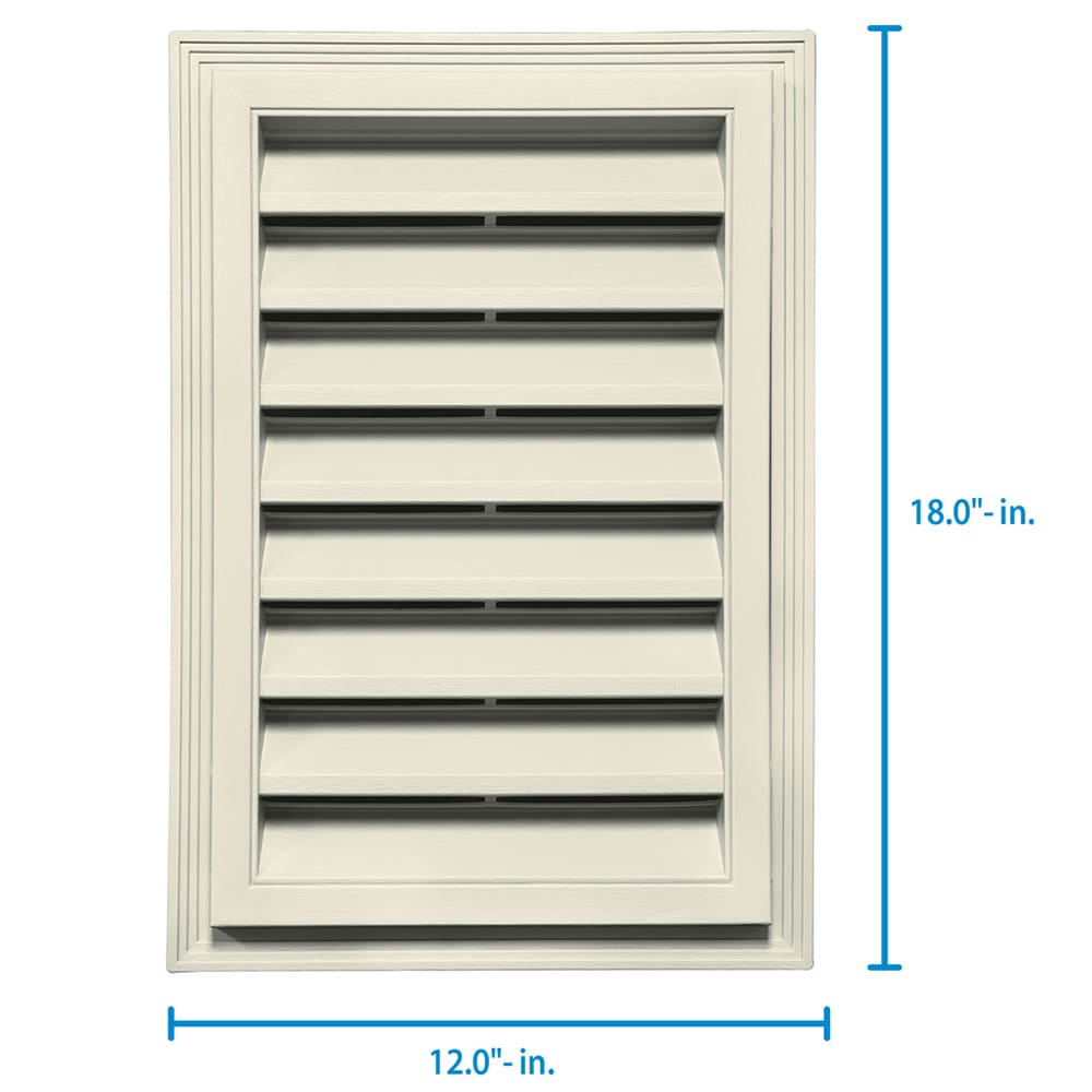 Builders Edge 12-in x 18-in Linen Rectangle Vinyl Gable Vent in the Gable  Vents department at