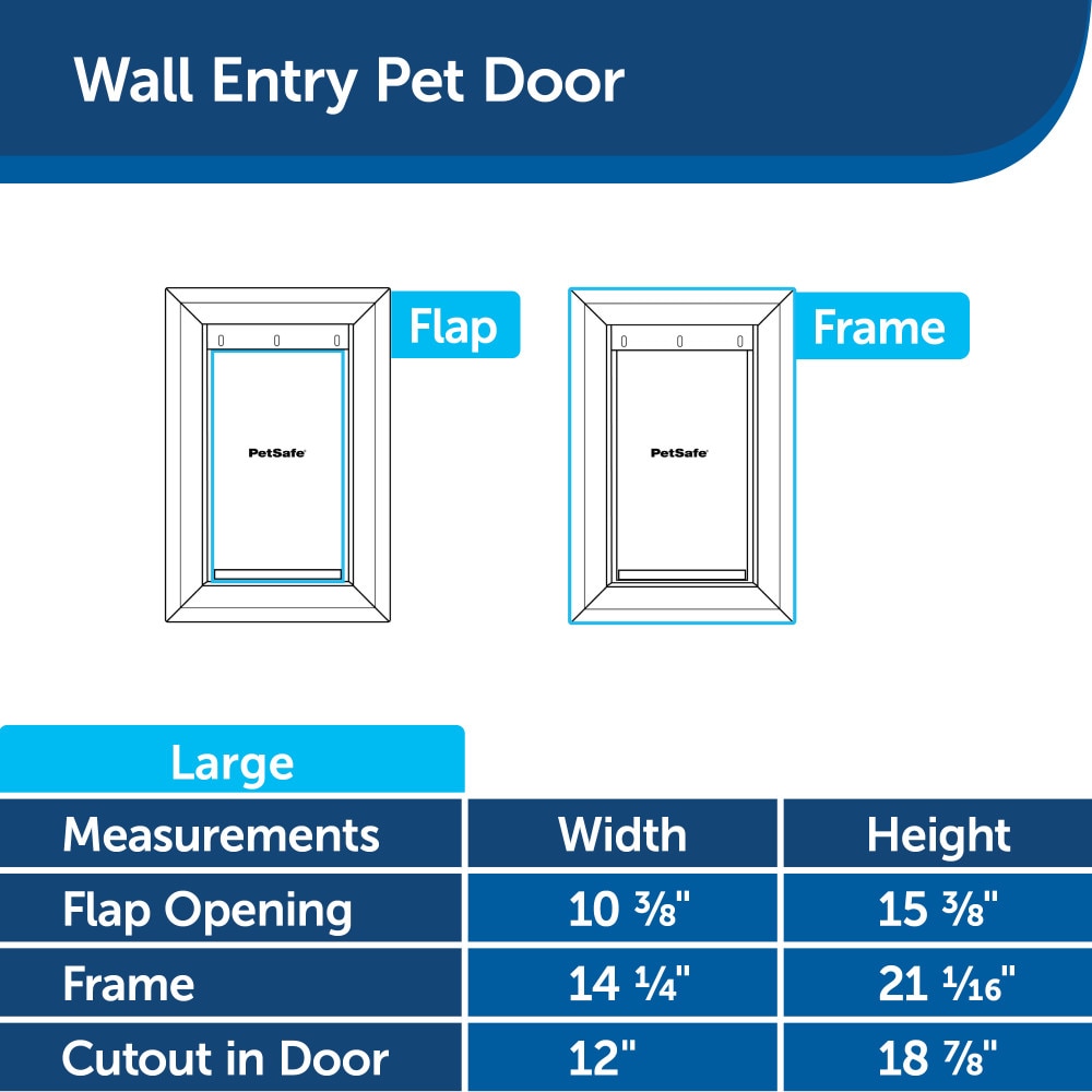 PetSafe 14-1/4-in x 21-1/16-in White Plastic Large Dog/Cat Door for Wall in  the Pet Doors department at