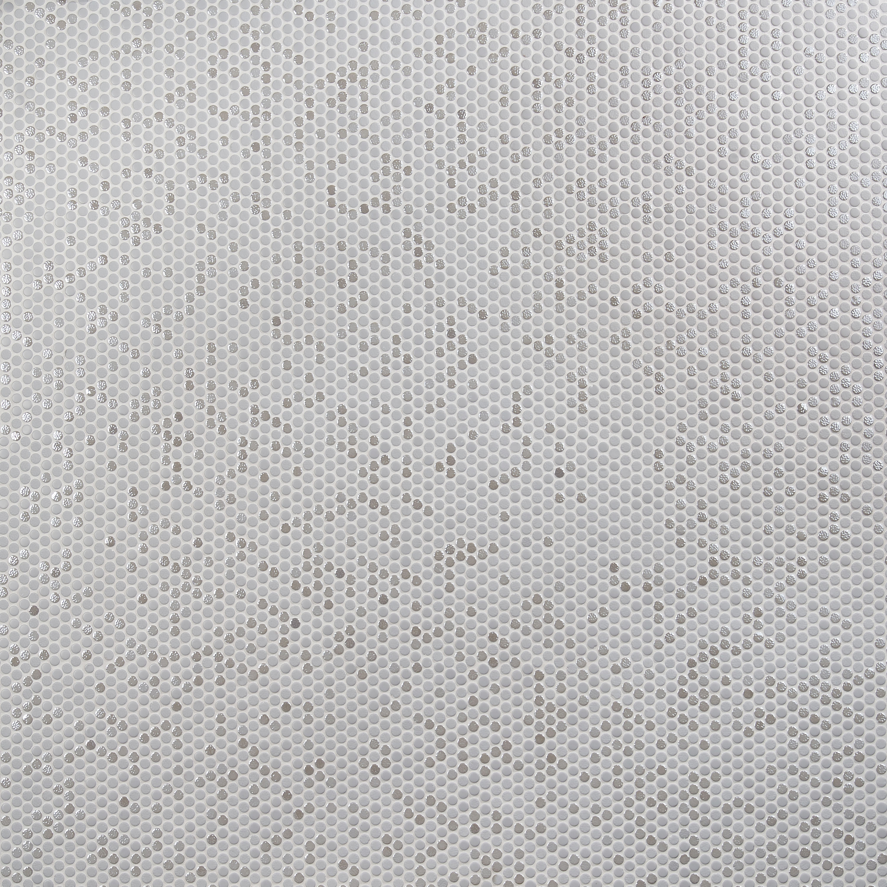 Kravitz Penny 11.61 in. x 11.96 in. Polished Glass Mosaic Floor and Wall Tile (0.96 Sq. Ft. / Each)