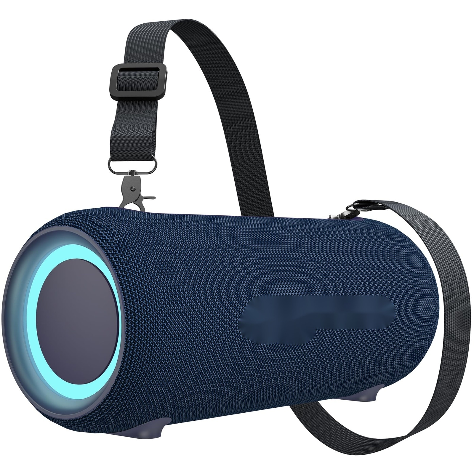 Lukvuzo  Portable Bluetooth Speaker 40W Peak Loud Stereo Sound with Passive Radiators Deep Bass Adjustable Strap Wireless IPX5 RGB Lights Blue