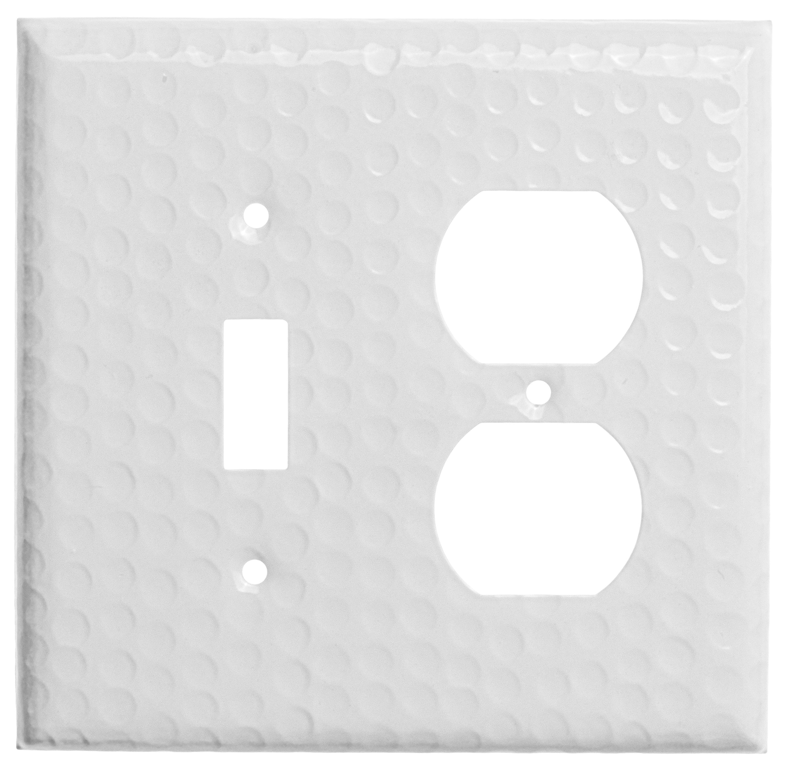Monarch Abode 19017 2 -Gang Standard Size Classic White Metal Indoor Decorator Wall Plate