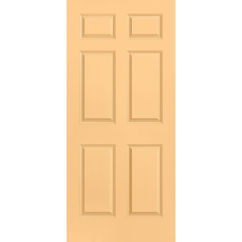 Masonite 1317300 Traditional 36-in x 80-in Marigold 6-panel Smooth Solid core Prefinished Molded composite Slab Door
