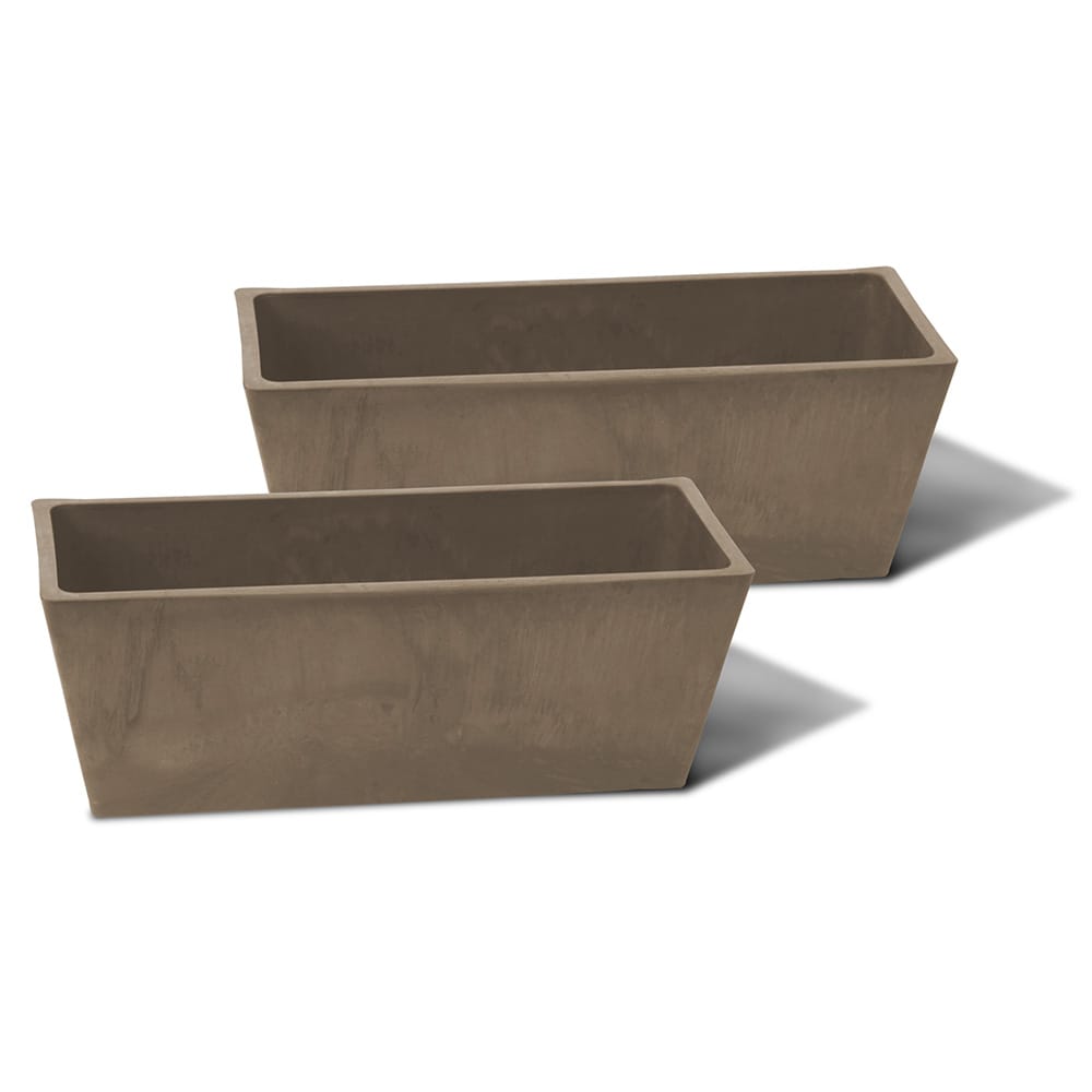 Algreen Products 19836 2 -Pack Rectangle 5.5-in W Small Brown Mixed/Composite Indoor/Outdoor Window box with Drainage Holes