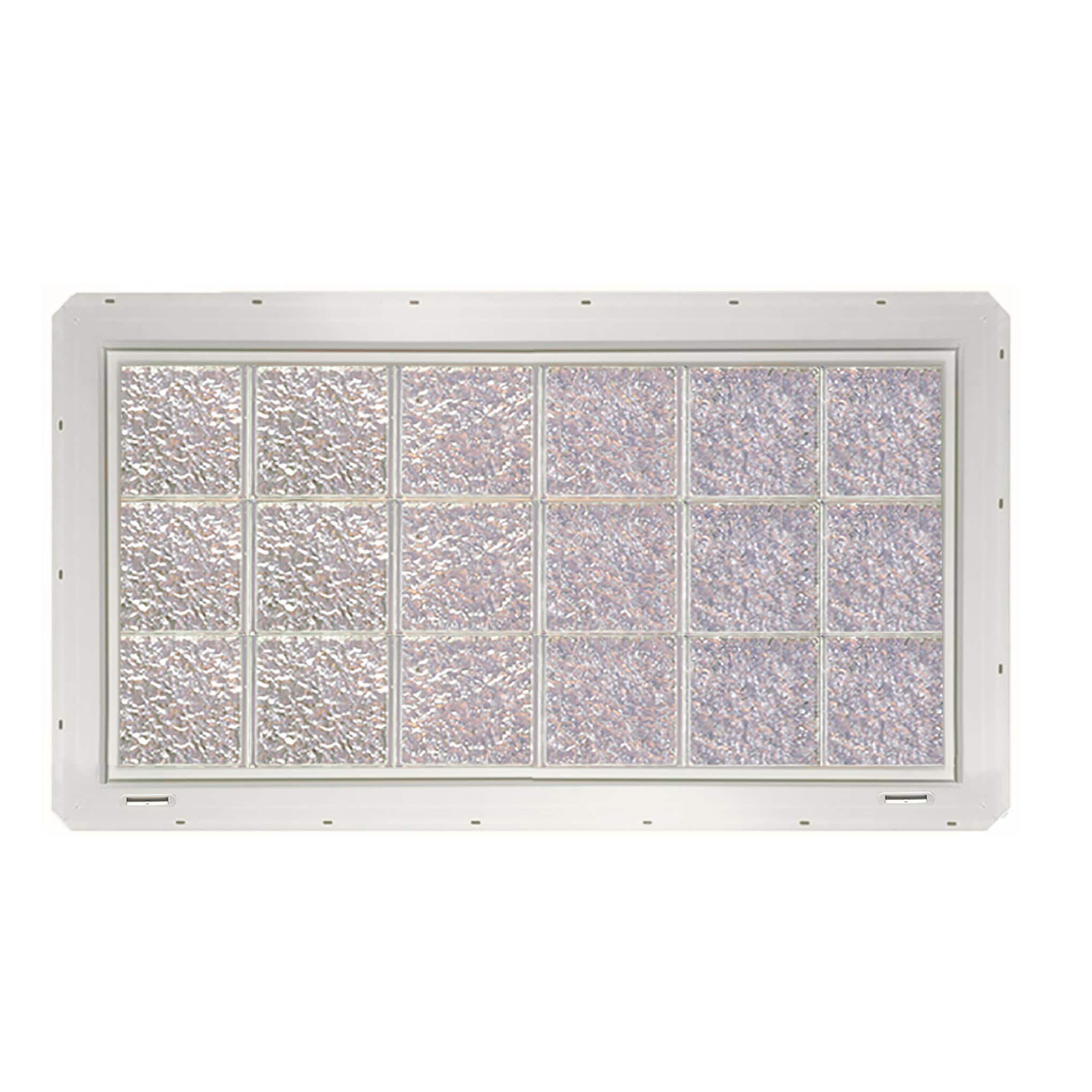 CrystaLok CL4824SISWH Ice Glass 46-3/4-in x 24-1/4-in Vinyl New construction Glass Block Window