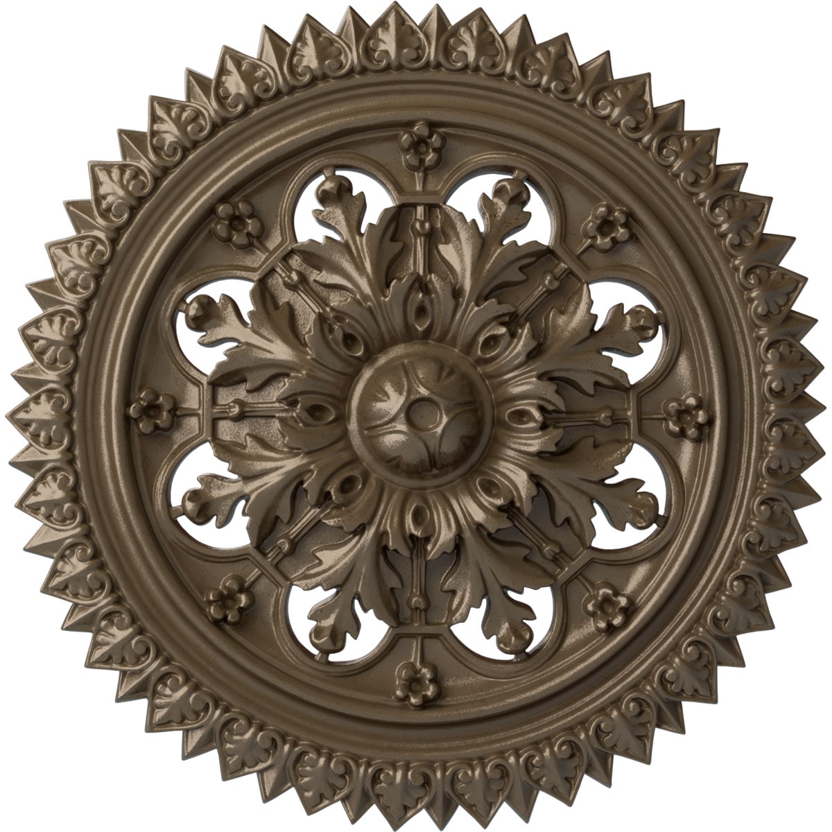 Ekena Millwork CM21YOWSS York 21.625-in W x 21.625-in L Painted Warm Silver Polyurethane Whole Ceiling Medallion