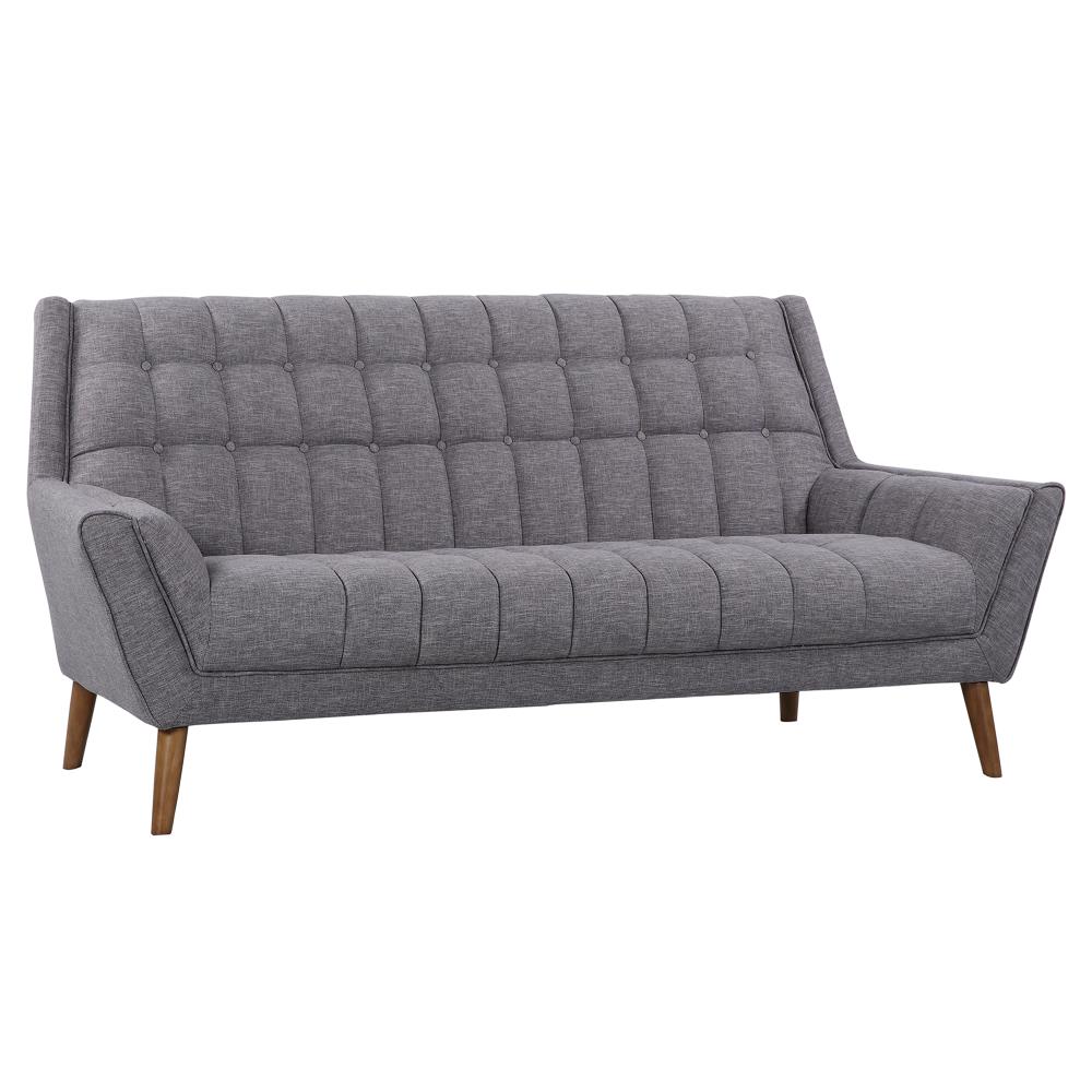Armen Living LCCO3DG Cobra 82-in Midcentury Dark Gray Linen 3-seater Sofa