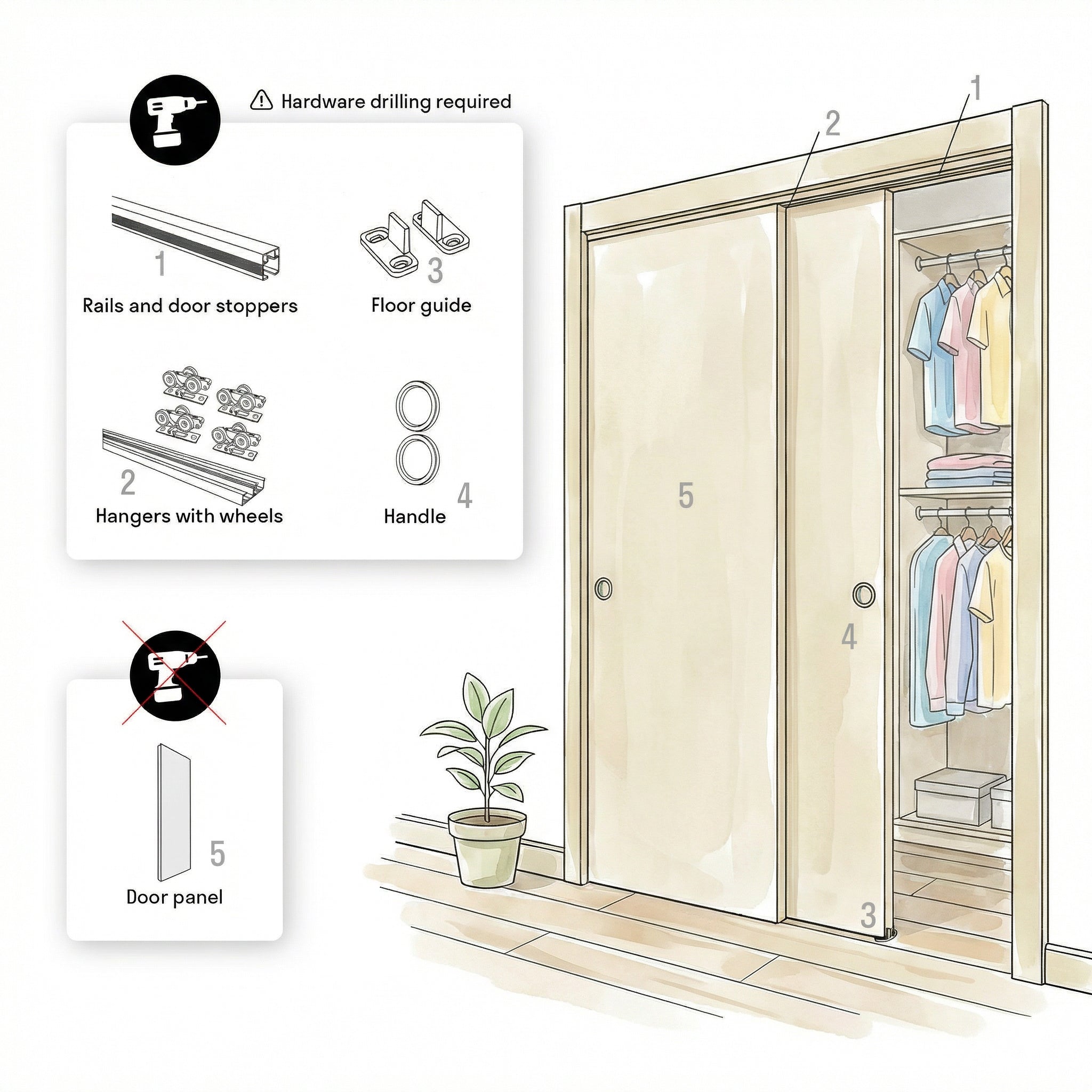 SARTODOORS CLAS3389DBDEMAL7284 Bifold-Sliding-Closet-Doors - View #3