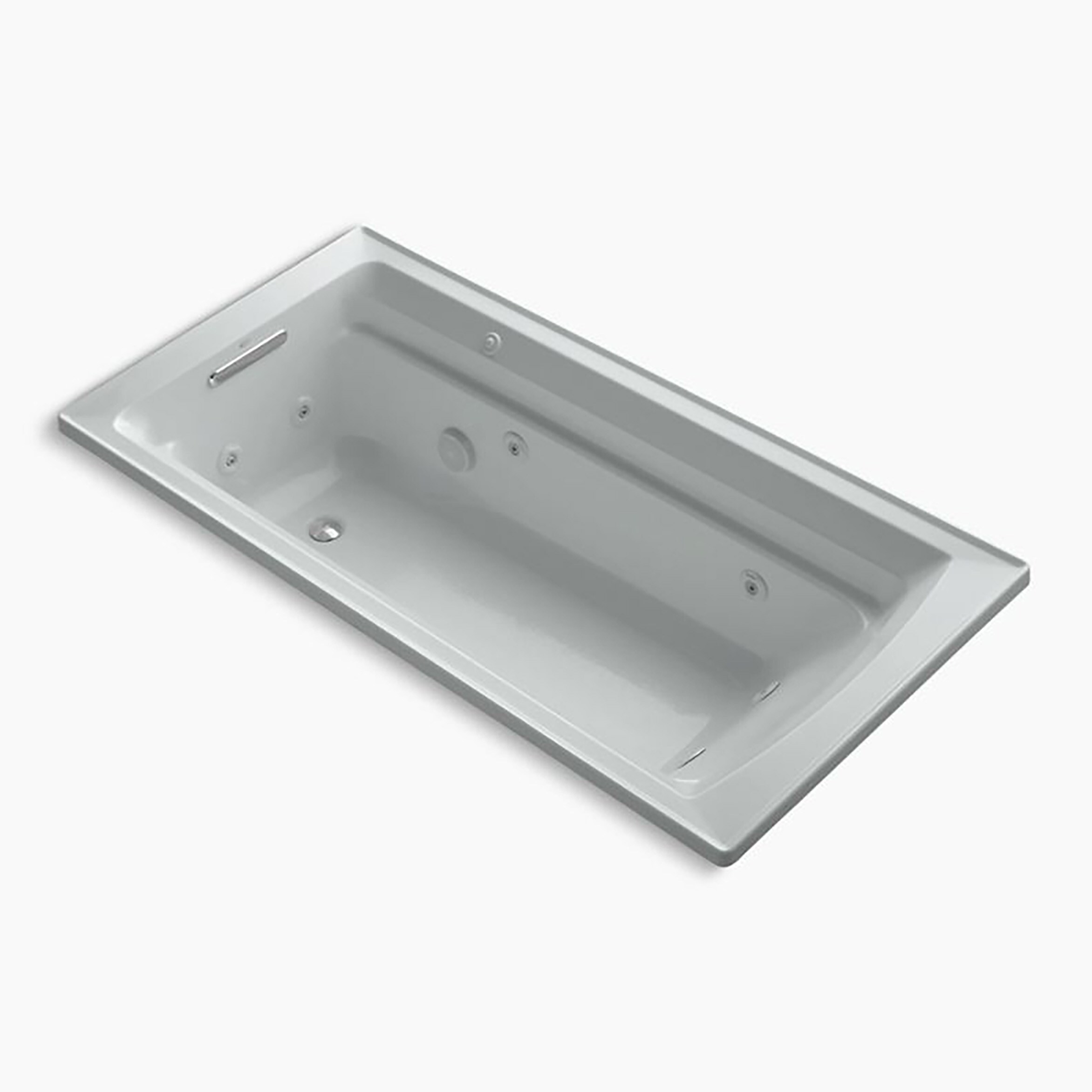 KOHLER 1124-H-95 Archer 36.0-Inches x 72.0-Inches Ice Grey Acrylic Rectangular Drop-in Whirlpool tub ( Reversible Drain )