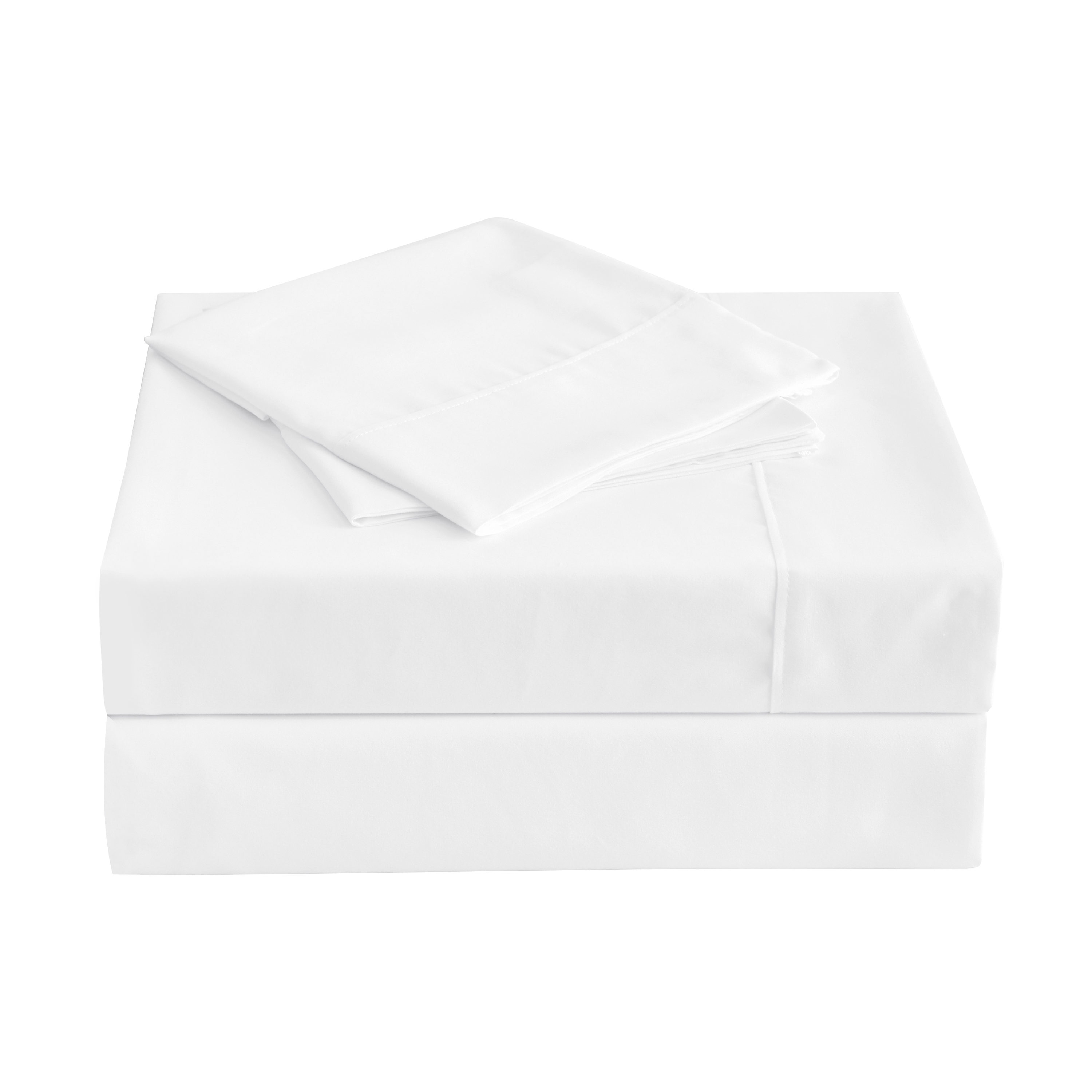 PUR & CALM ANTIM-WHT-K Queen Polyester White Bed Sheet Set