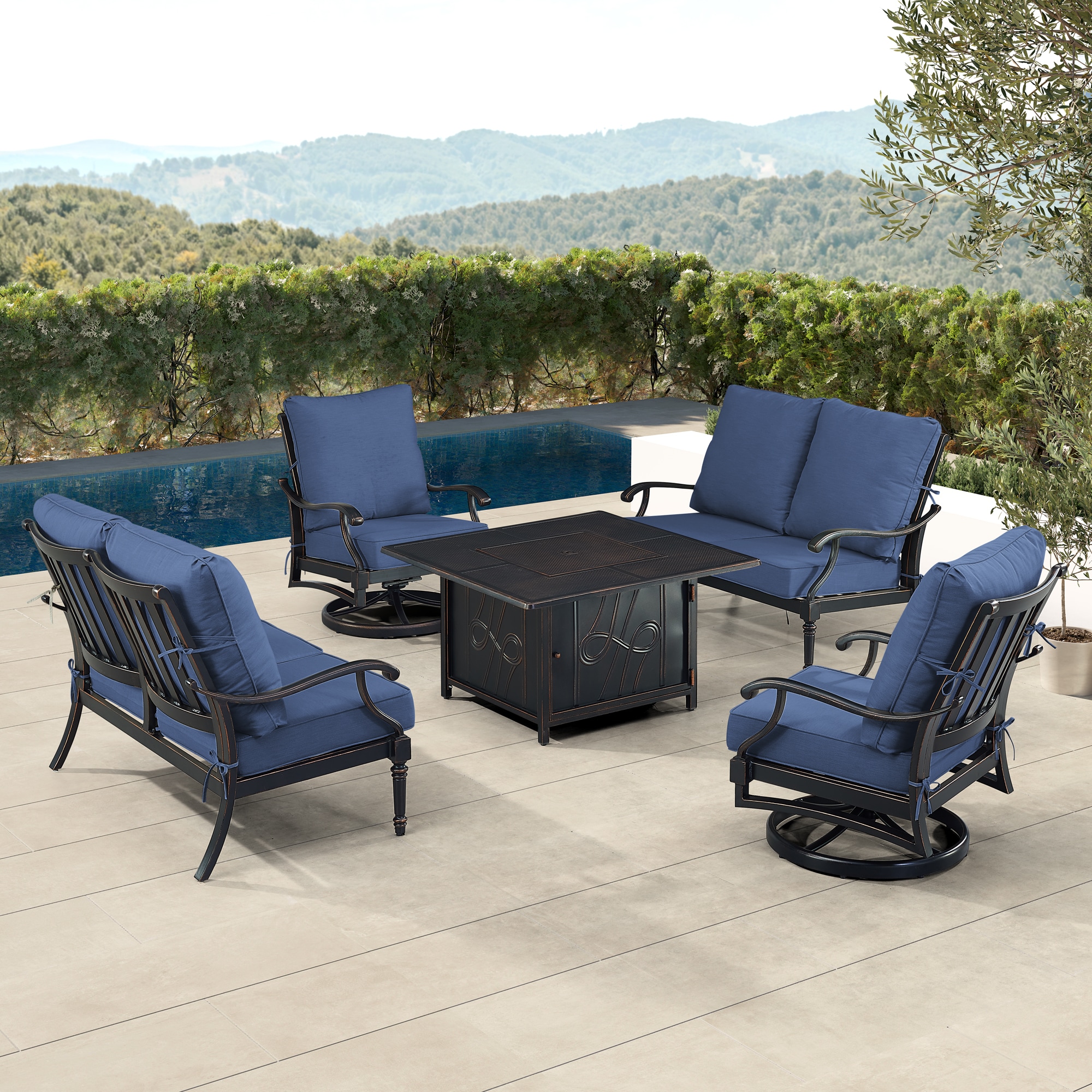 Oakland Living SHACO2LS2CHREGISBLCU Patio-Conversation-Sets - View #3
