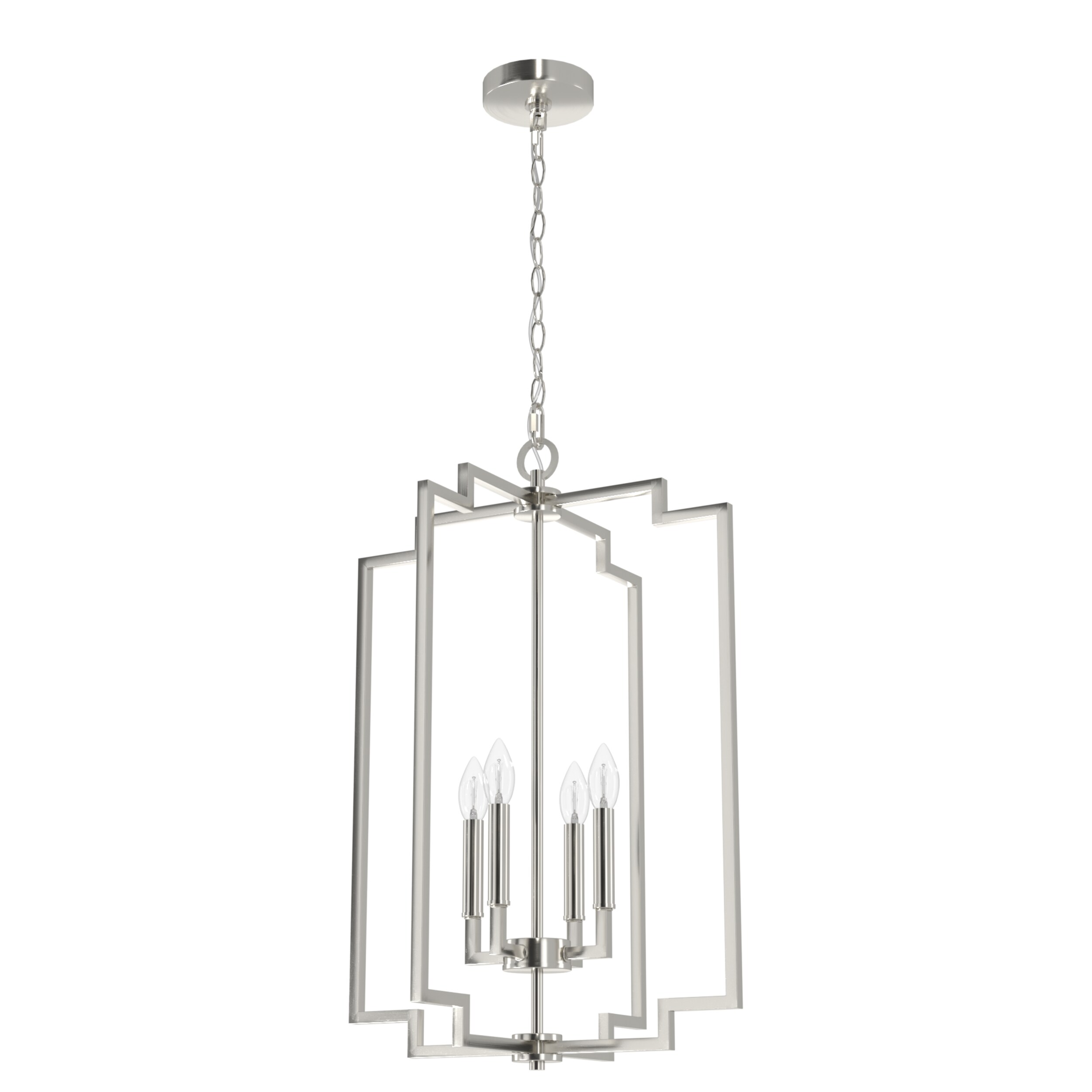 Hunter 19577 Zoanne 4 -Light Brushed Nickel Modern/contemporary Geometric Medium Hanging Kitchen island light