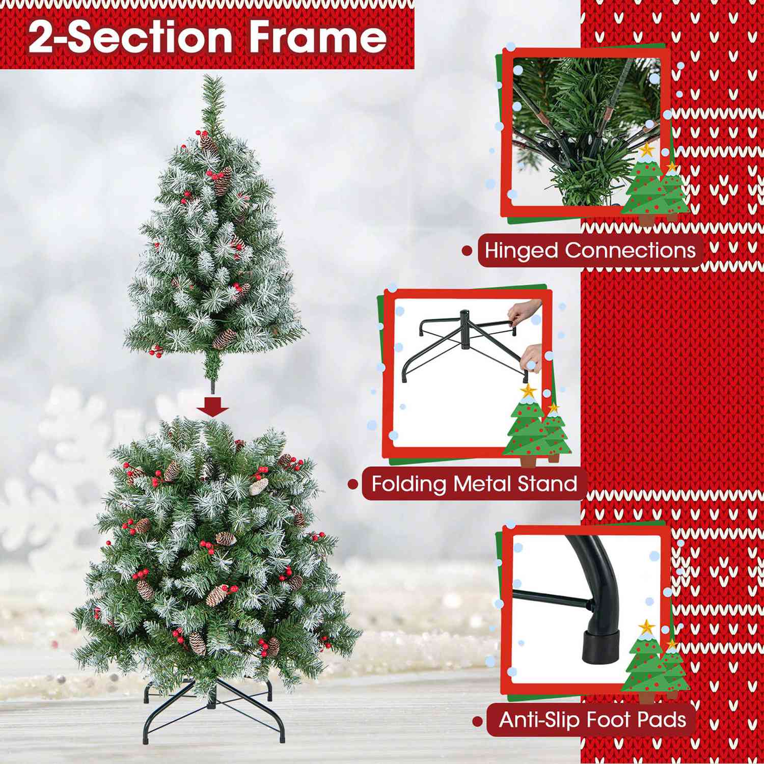 Costway CSHY000479 Artificial-Christmas-Trees - View #9