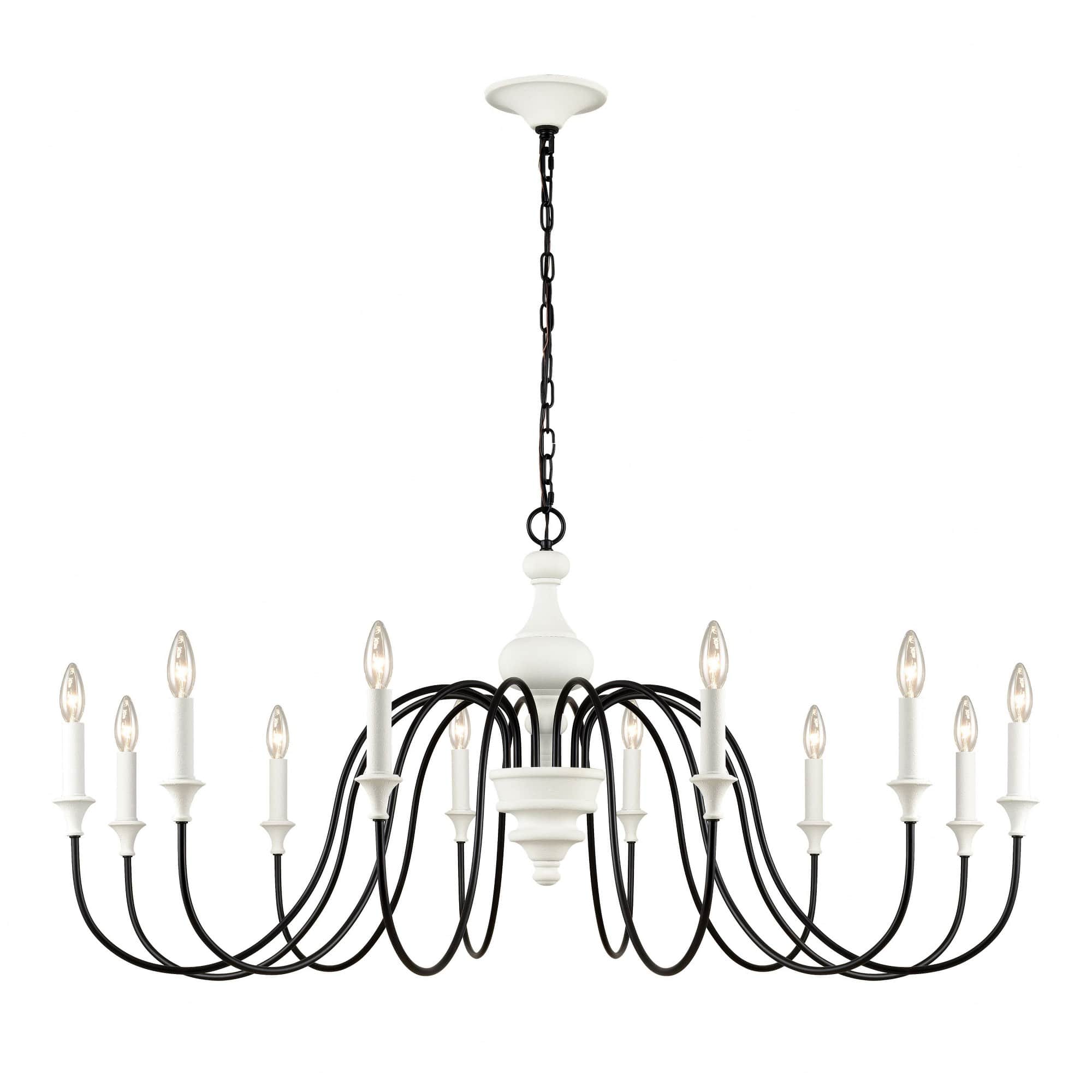 ELK Home Val De Loire 12 - Light -Traditional White / Metal Chandelier