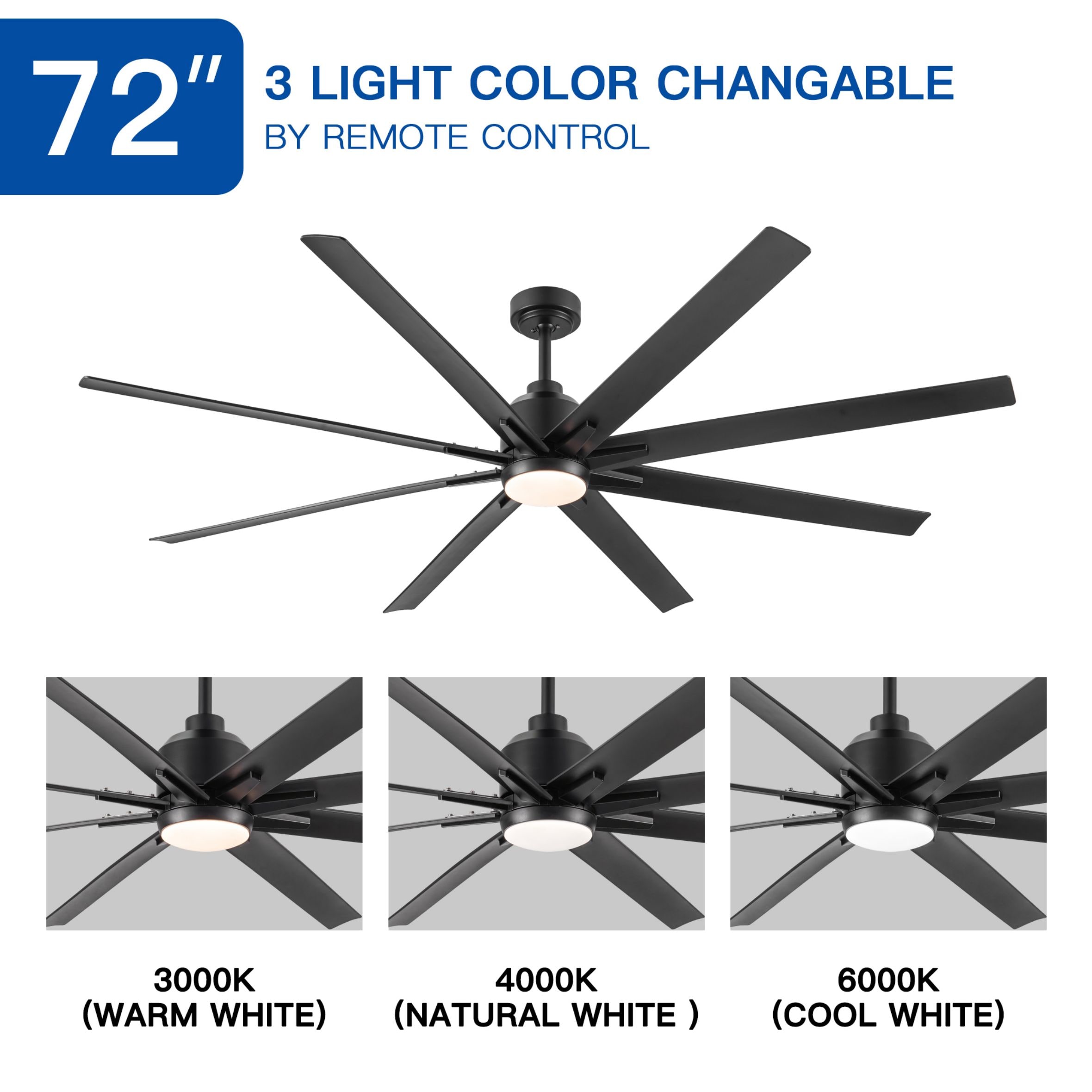 WELLFOR GYH72-1109-8BK Ceiling-Fans - View #9