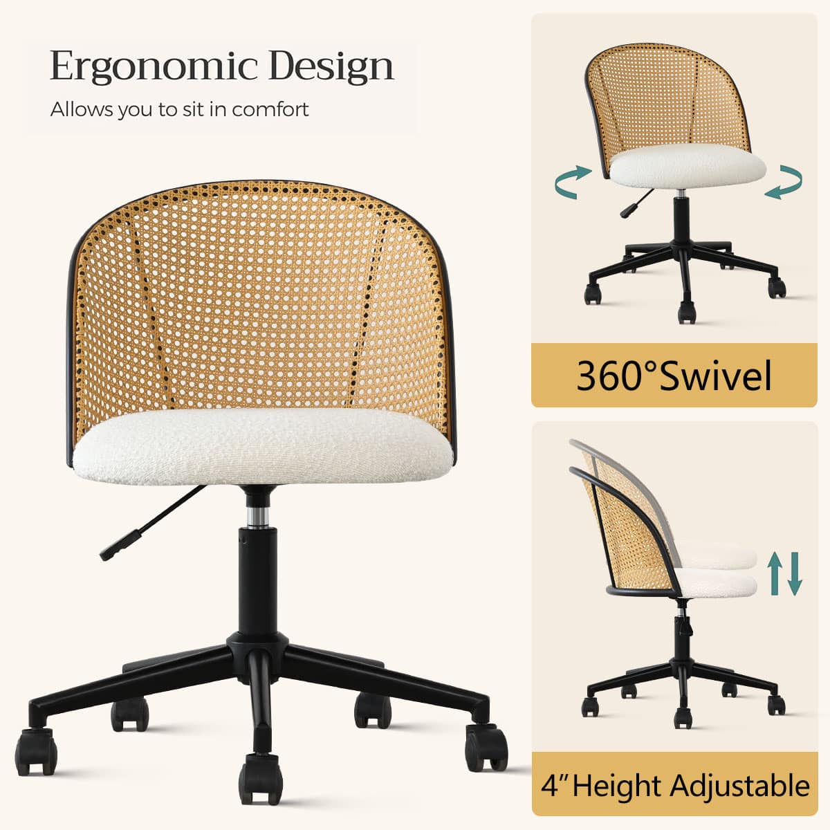 Maison Boucle JULES-OFFICE-WH stools - View #4