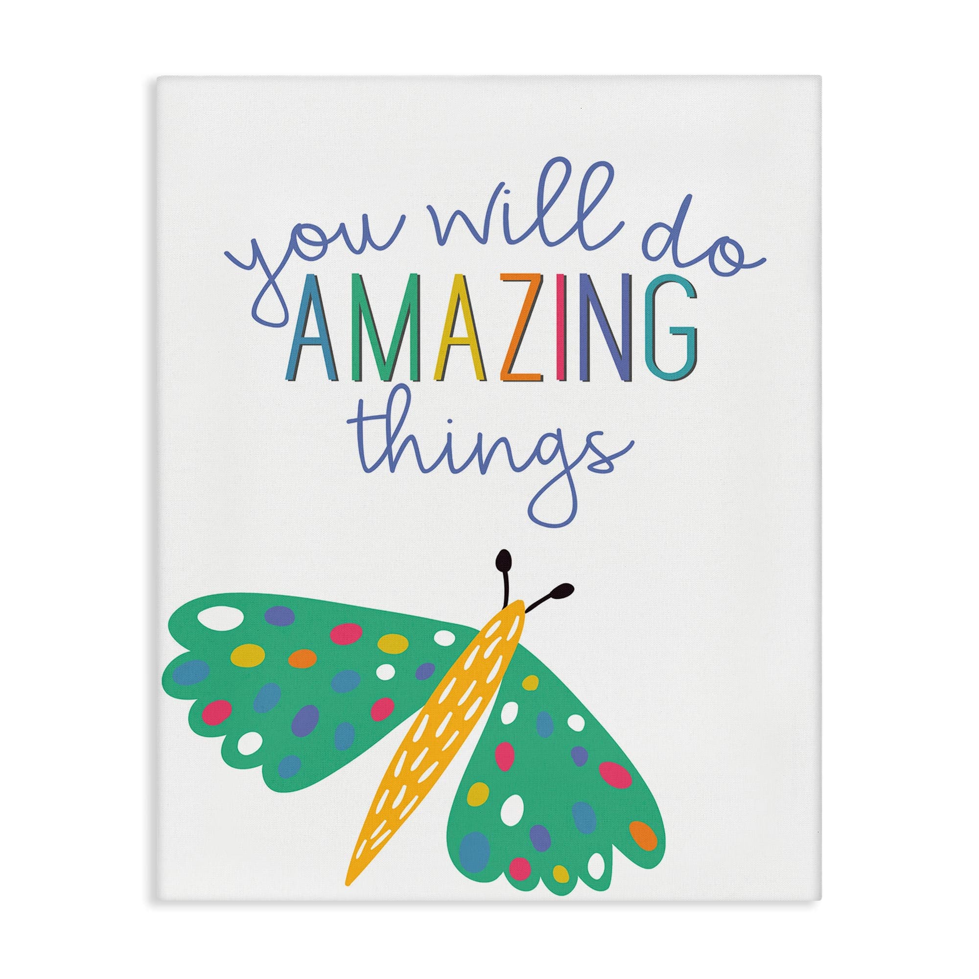 Stupell Industries BS-430-CN-30X40 Amazing Things with Dragonfly Canvas design by Kim Allen