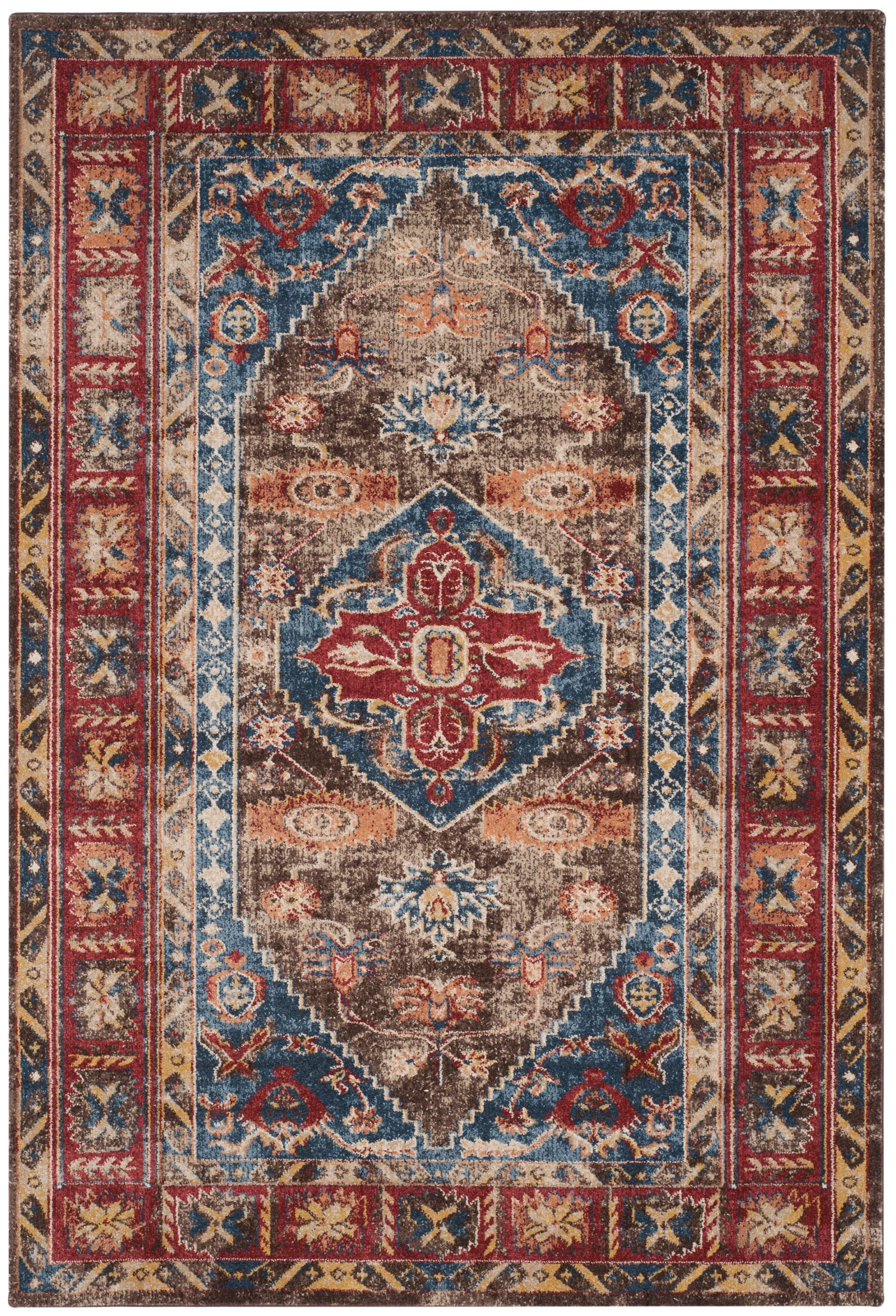 Bijar 8' x 10' Blue and Brown Floral Wool Area Rug