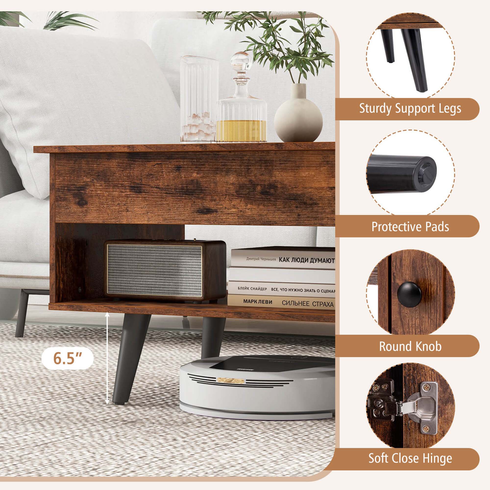 Costway HCST02853 Coffee-Tables - View #3
