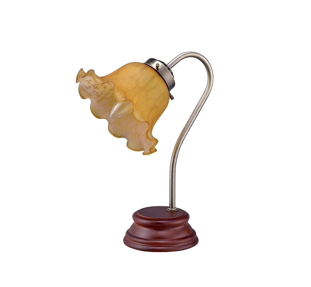 ORE International KT-193 11.65-in Brown Table Lamp with Glass Shade