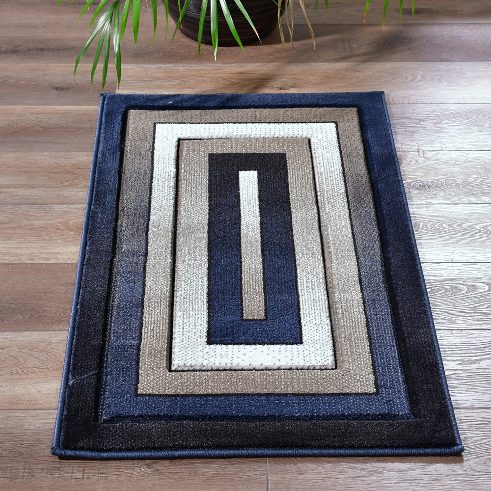 MDA Rugs OR7223 Orelsi 2 x 3 (ft) Polypropylene Blue/Gray/Tan Rectangular Indoor Abstract Area rug
