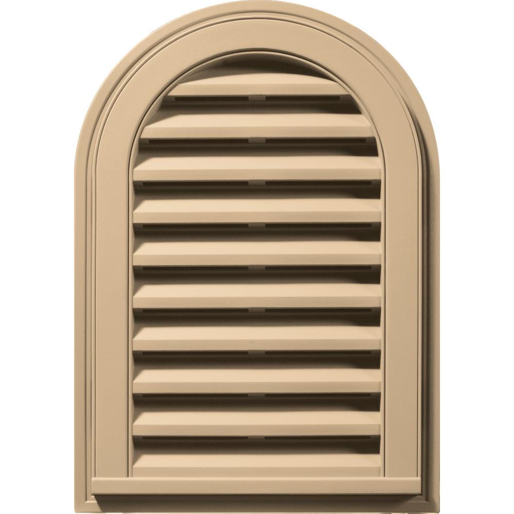 Builders Edge 120081422045 22-in x 14-in Sandstone Maple Round top Vinyl Gable Louver Vent