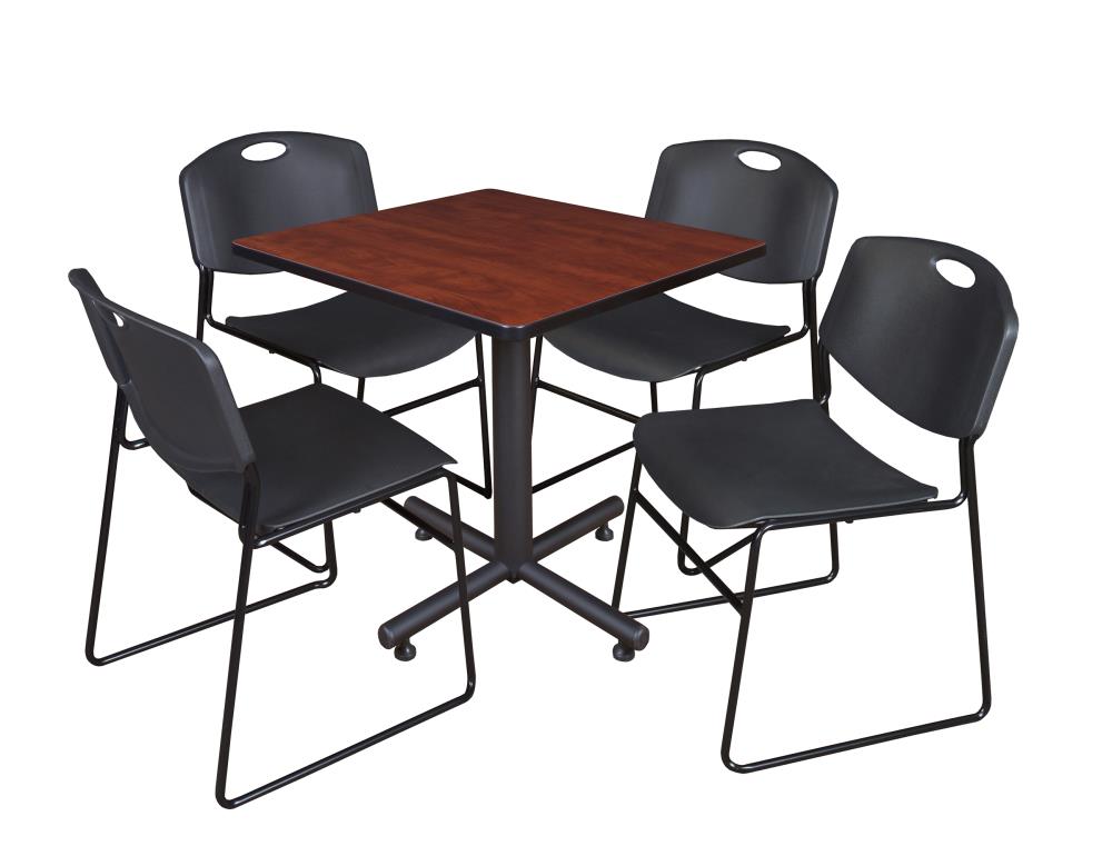 Regency TKB3030CH44BK Breakroom Red 4-Person Training Table (30-in W x 29-in H)