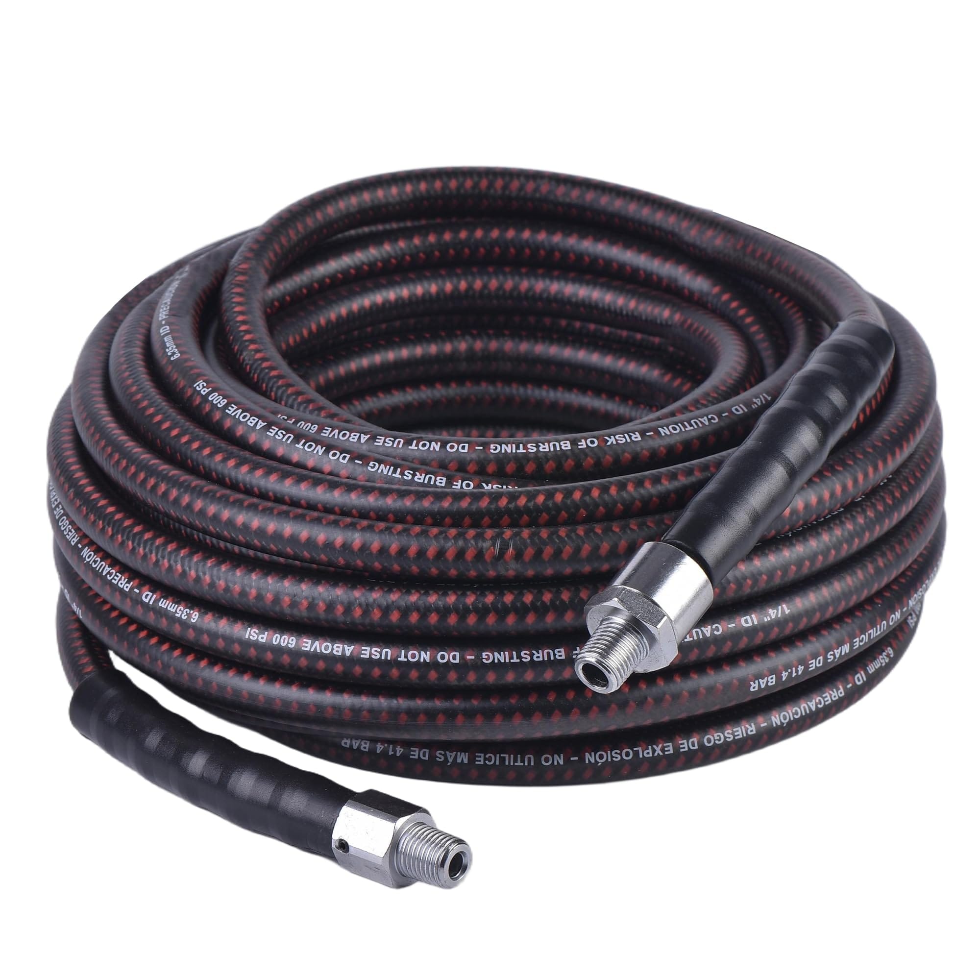 AKSCYZM  Hybrid Air Hose 1 Quarter Inch 50FT 600 PSI Heavy Duty Industrial Air Compressor Hose All Weather Flexible Kink Resistant Swivel Fittings