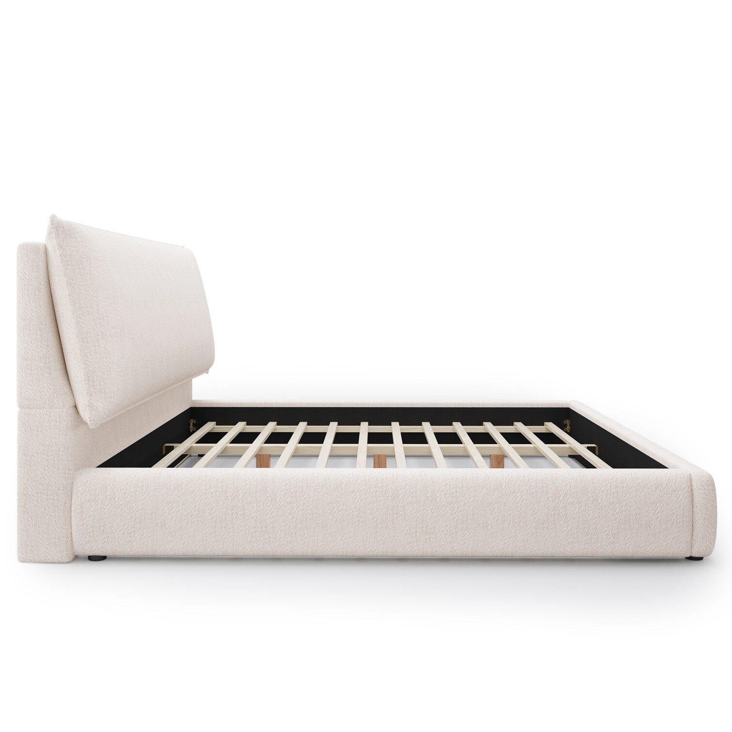 chillscreamni King Chenille Upholstered Platform Bed Frame with Plush ...