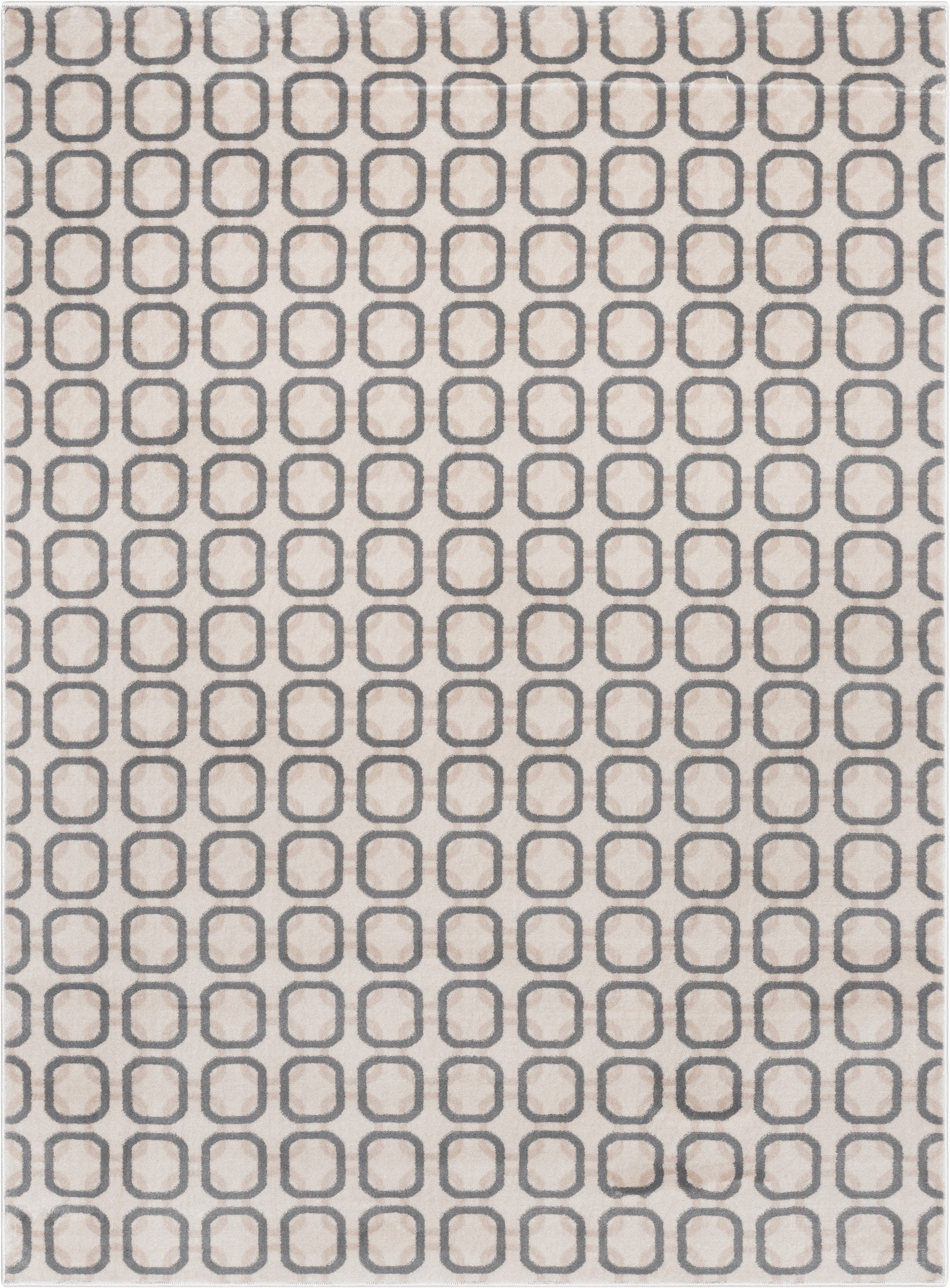 Reversible Geometric Gray Synthetic 5' x 7' Area Rug