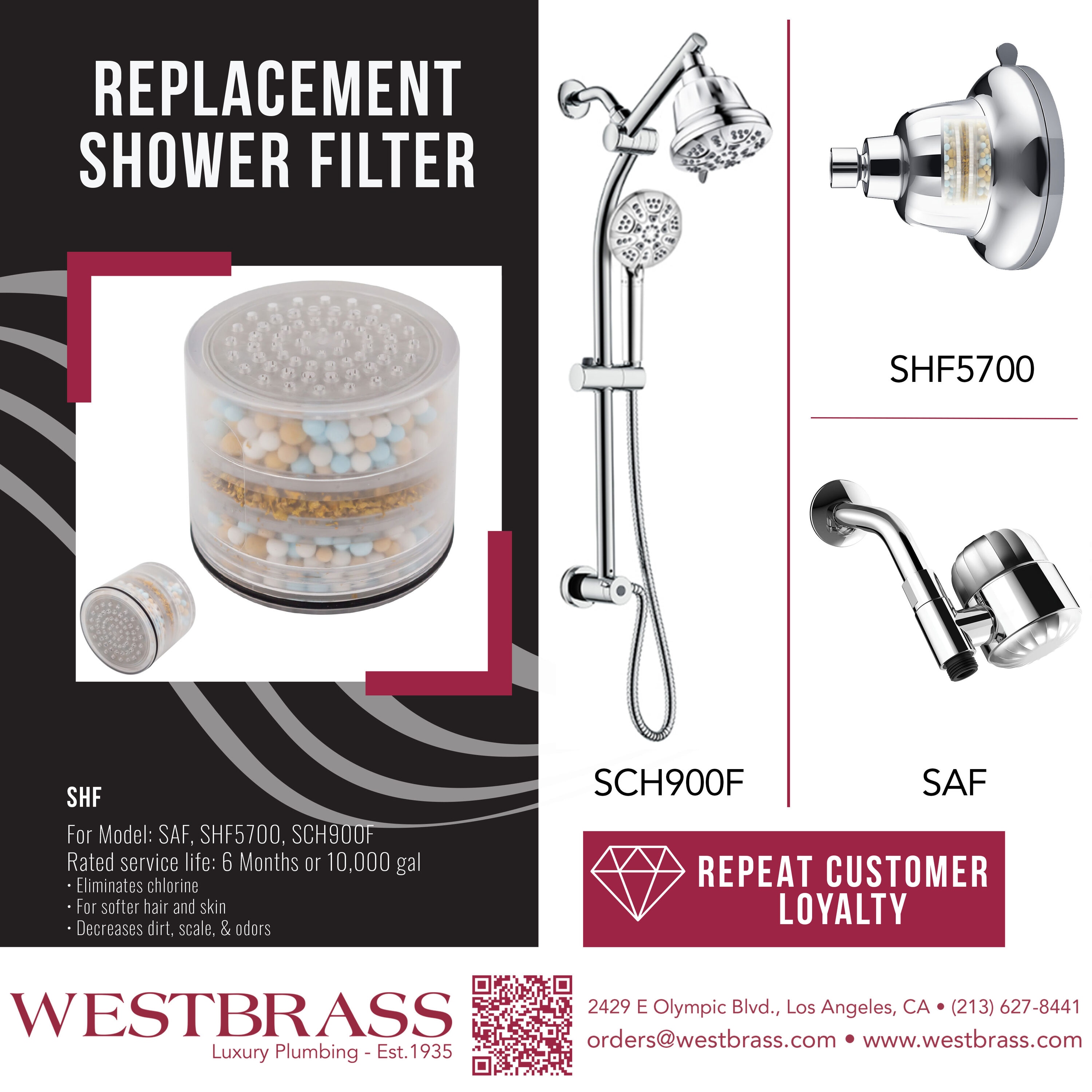 Westbrass SHF Shower-Head-Filters - View #4