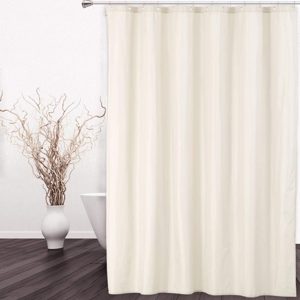 IdealHouse 72x78 Inch Shower Curtain Liner/ Waterproof Soft Microfiber Fabric with TPU Backing and Weighted Magnets/ Reusable Washable Bathroom Protection Curtain - Ivory White