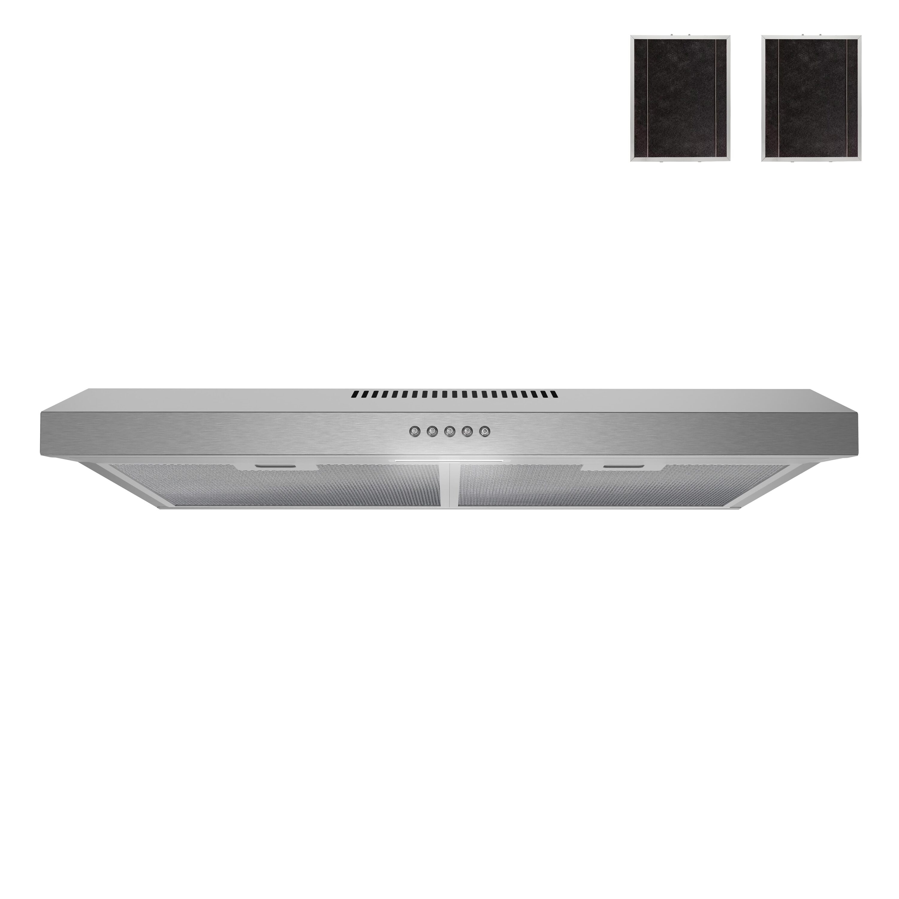 Streamline T-2845-1-CL 30 inch Convertible 80-CFM Stainless Steel Under Cabinet Range Hood with Charcoal Filter