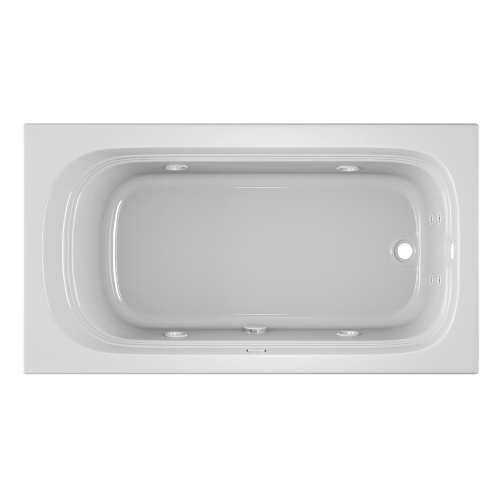 Jacuzzi LUX6634WRL2XXW LUXURA 34-in x 66-in White Acrylic Drop-In Whirlpool Tub (Right Drain)