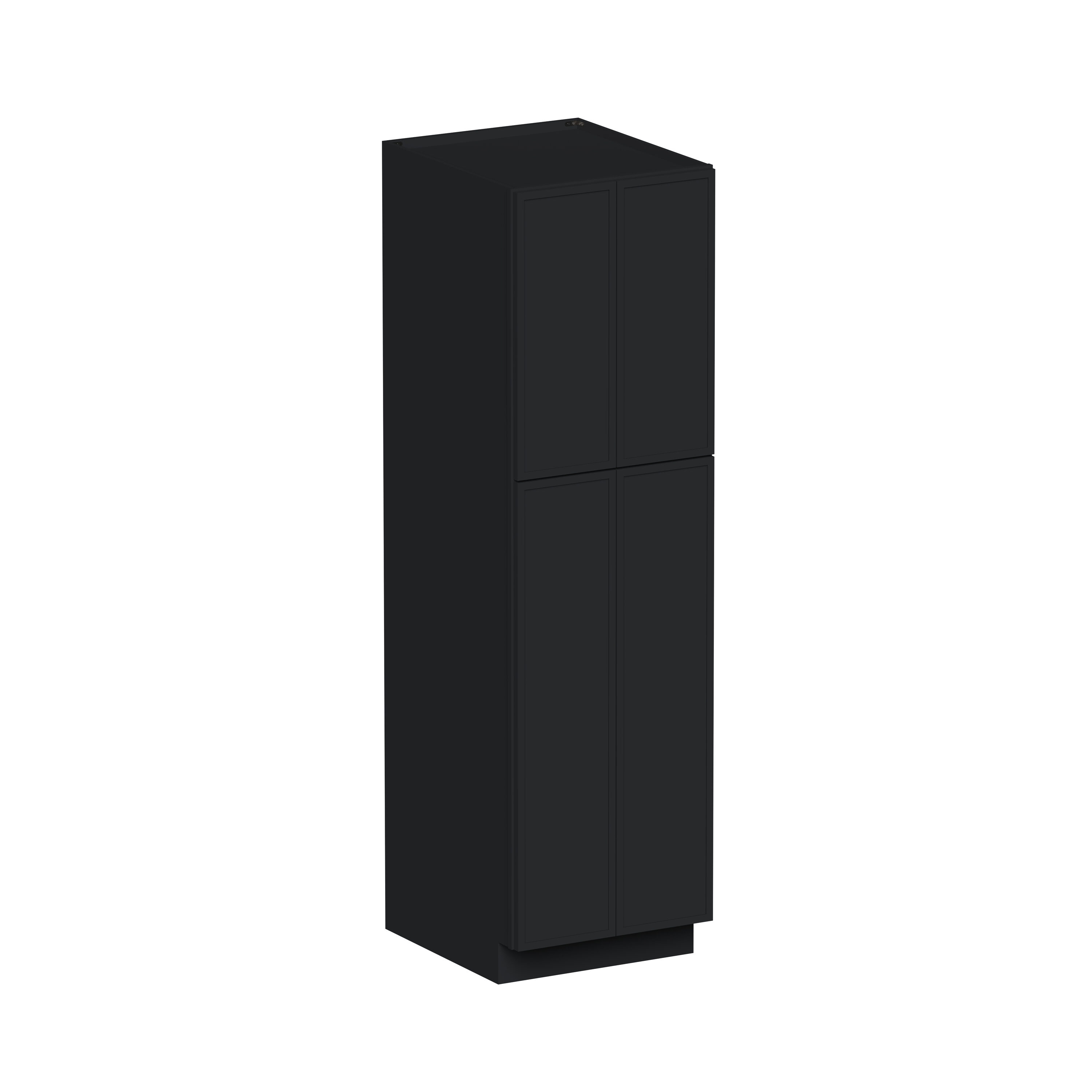 Boyel Living 24-in W x 84-in H x 27-in D Black Shaker Ready-to-Assemble Kitchen Pantry Tall Cabinet with Soft-Close Hardware #BL-WP248427SSE