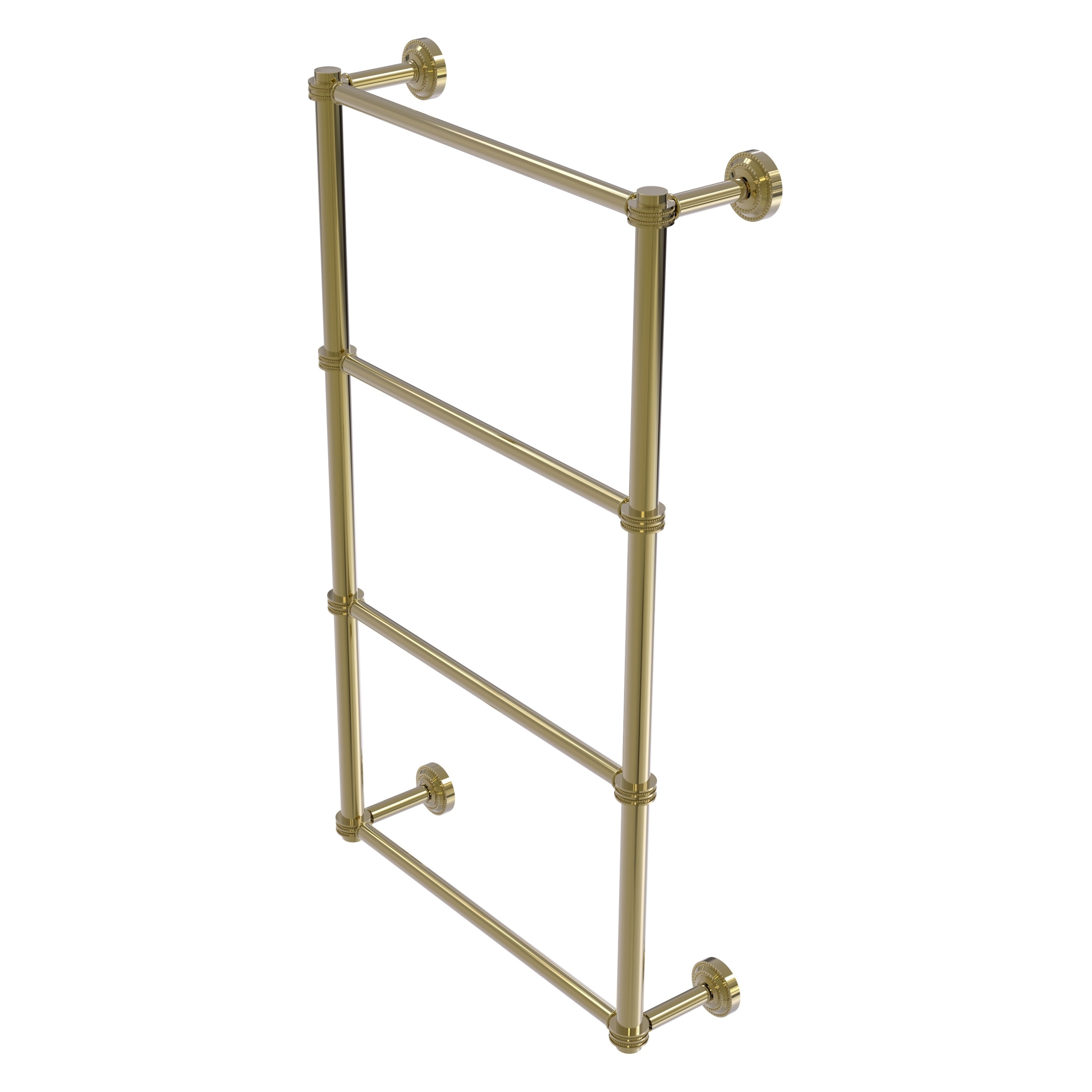 Allied Brass DT-28D-30-UNL Dottingham 30-in double Unlacquered Brass Wall mount 4-tier Towel Bar