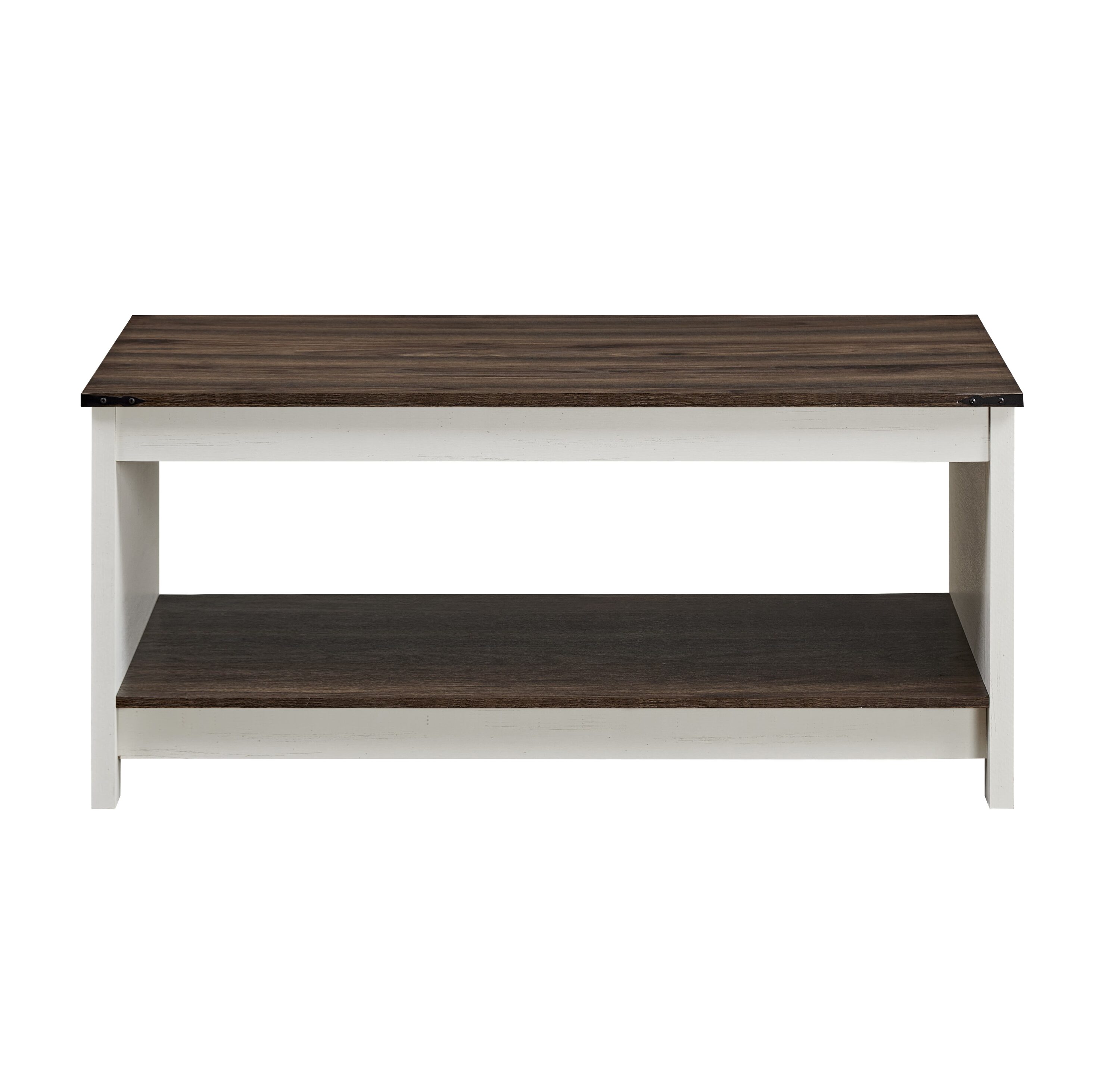 Maocao Hoom JLP168734 Walnut Particleboard Farmhouse Coffee Table with Storage