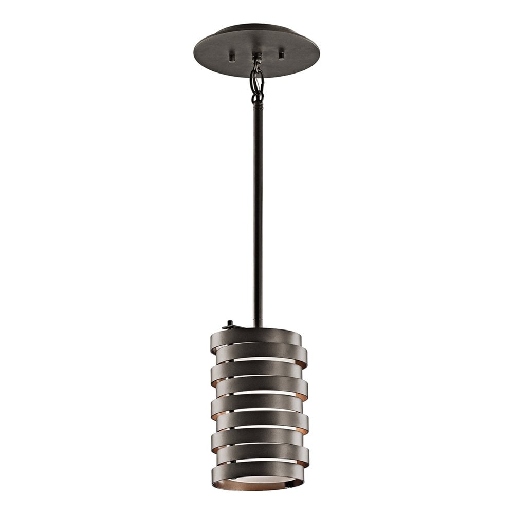 Roswell 8.5" Distressed Bronze Mini Pendant Light