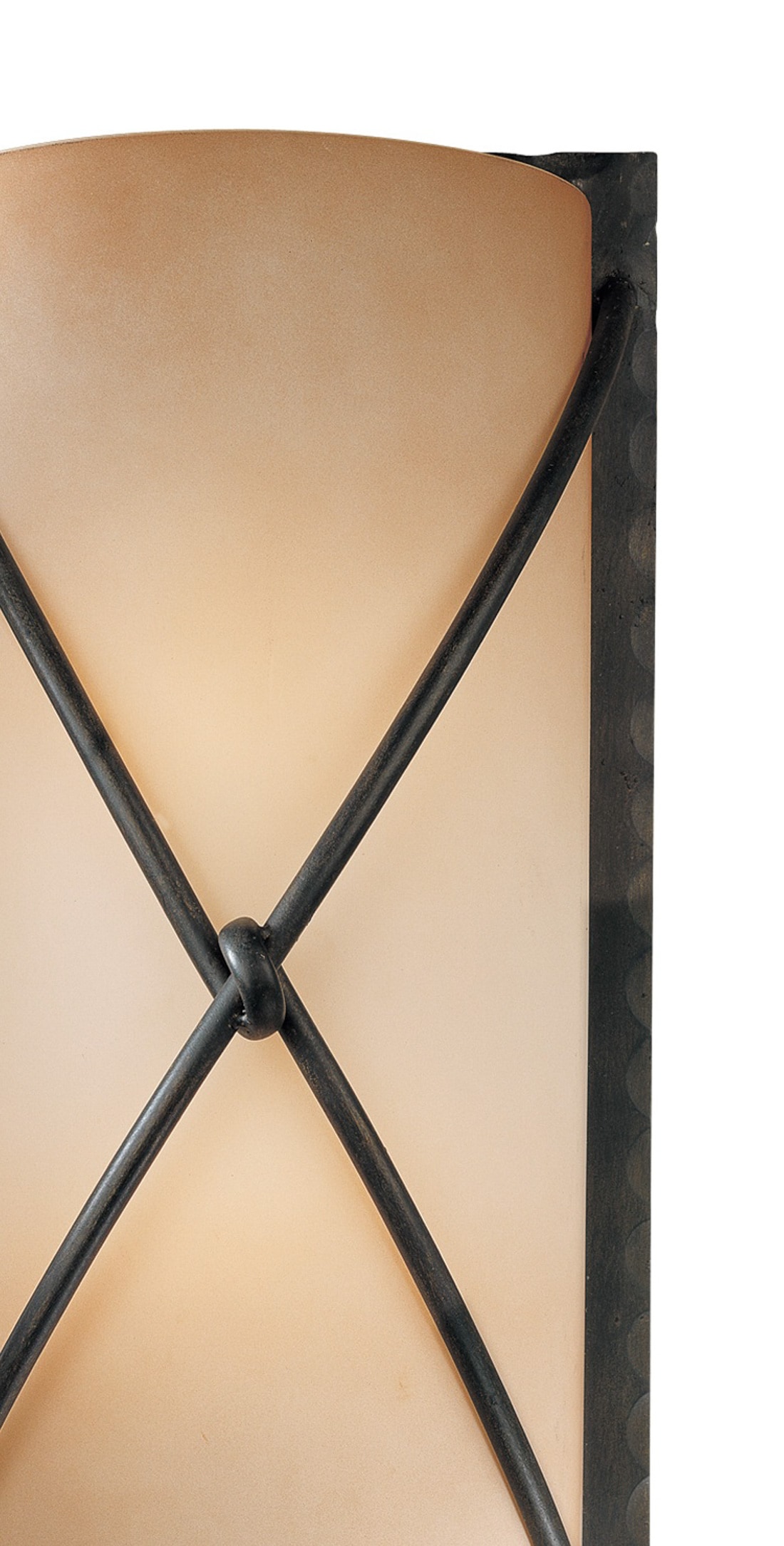 Bronze Cylinder Wall Sconce with Rustic Scavo Glass Shade
