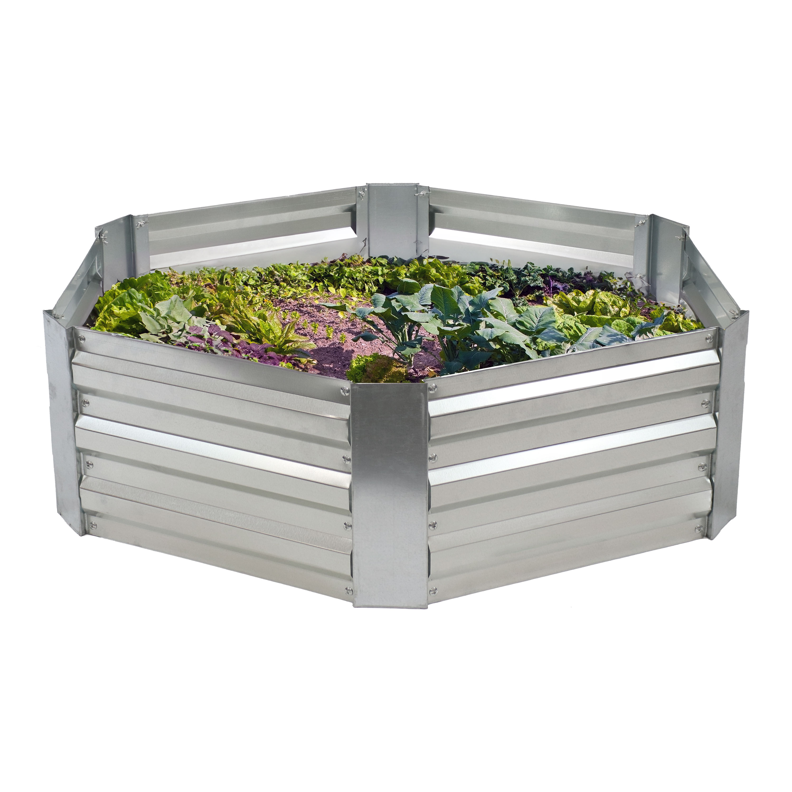 Sunnydaze Decor NPH-564 41-in W x 35-in L x 12.25-in H Elevated Silver Galvanized Metal Raised Garden Bed